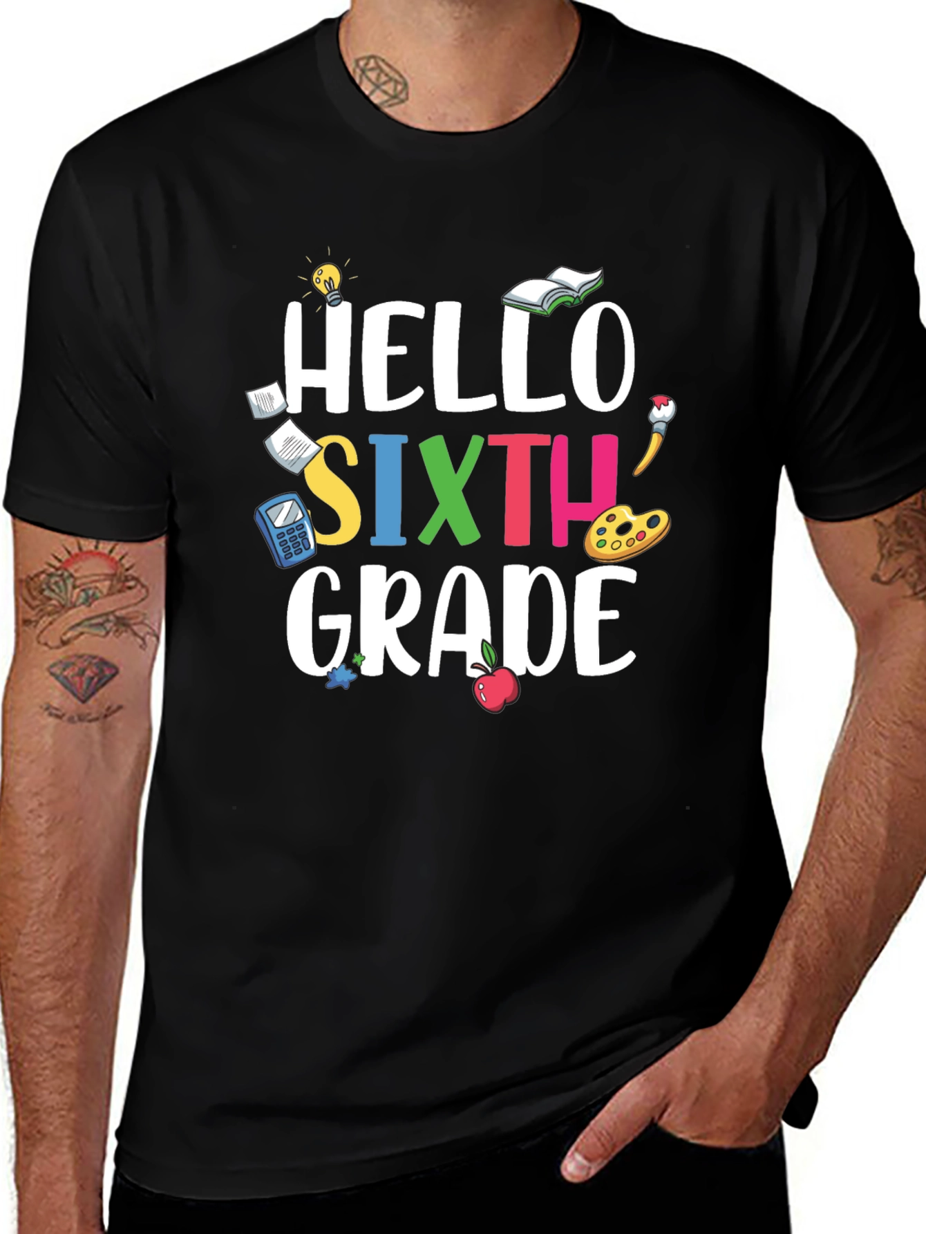 Variant 25 of Hello Sixth Grade T-Shirt - Back to School