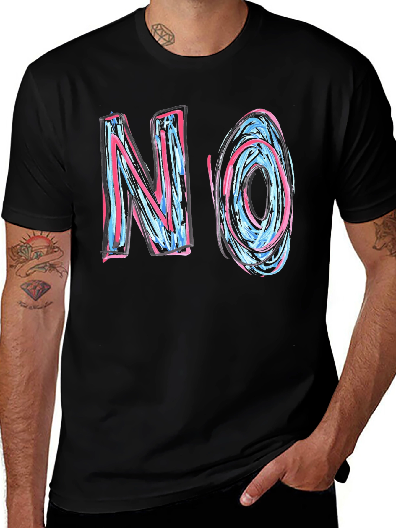Variant 4 of NO Graphic Tee - Men's Black T-Shirt