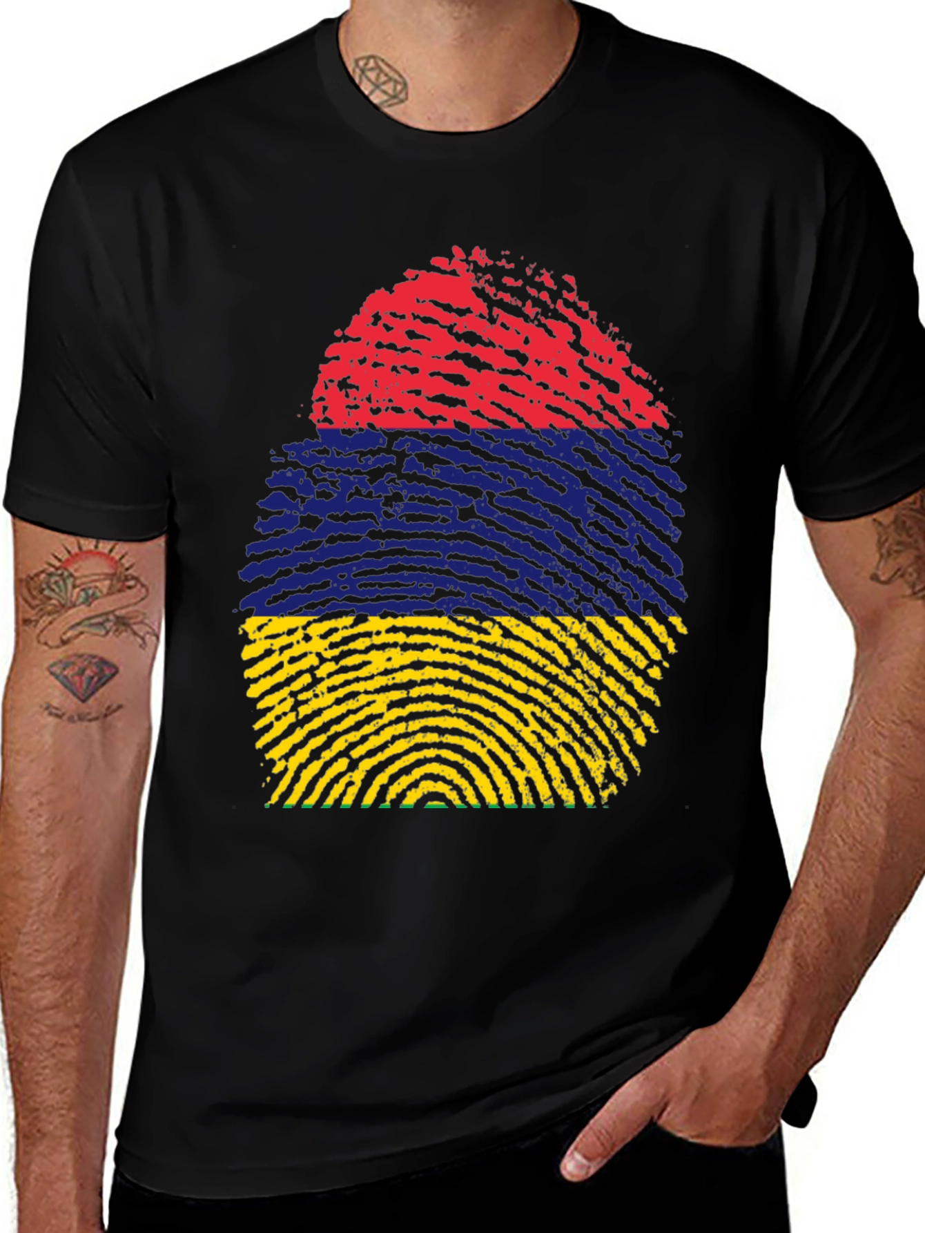 Armenian Flag Fingerprint Graphic Tee