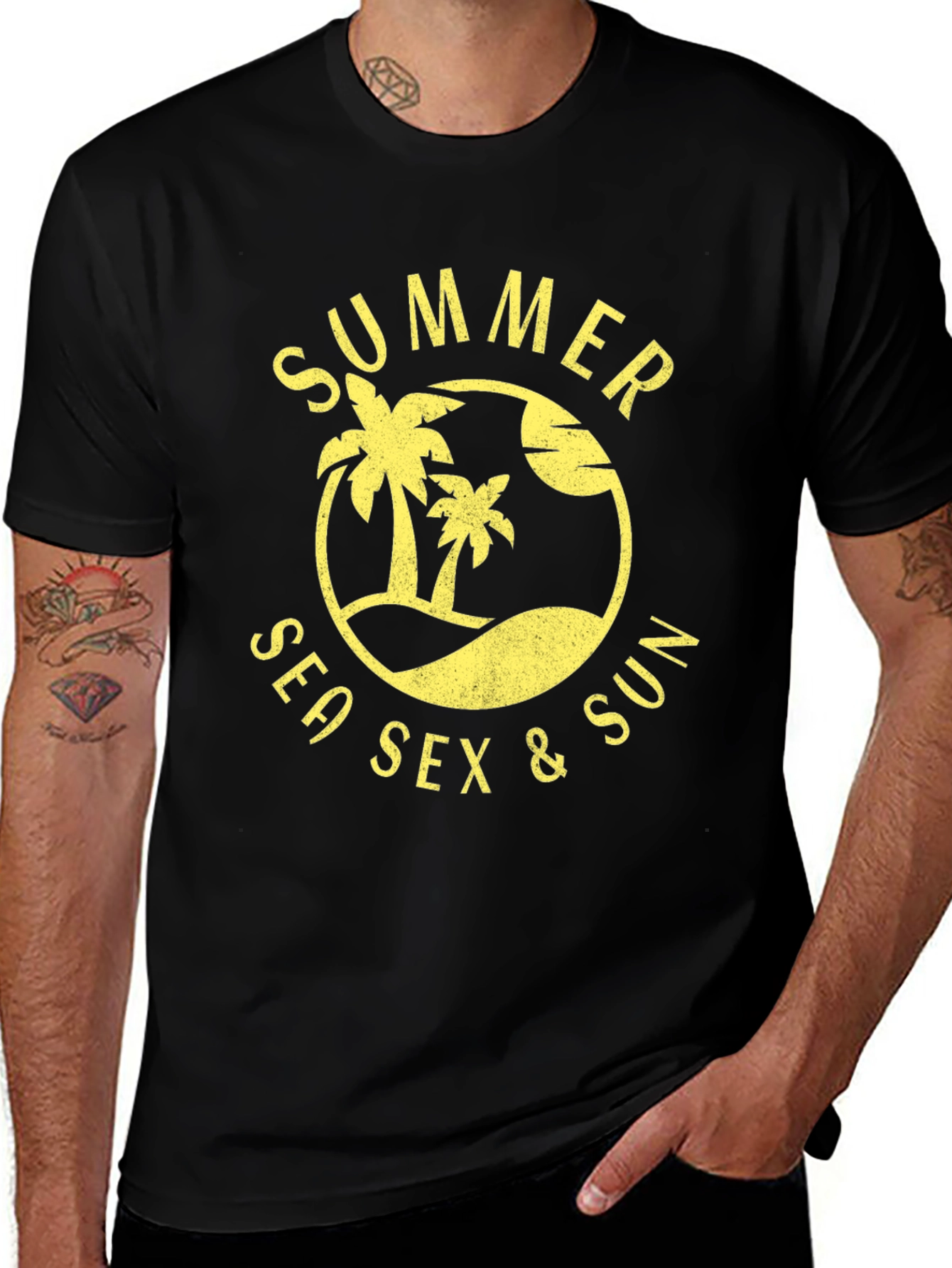 Variant 2 of Summer Sea Sex & Sun Graphic Tee - Black