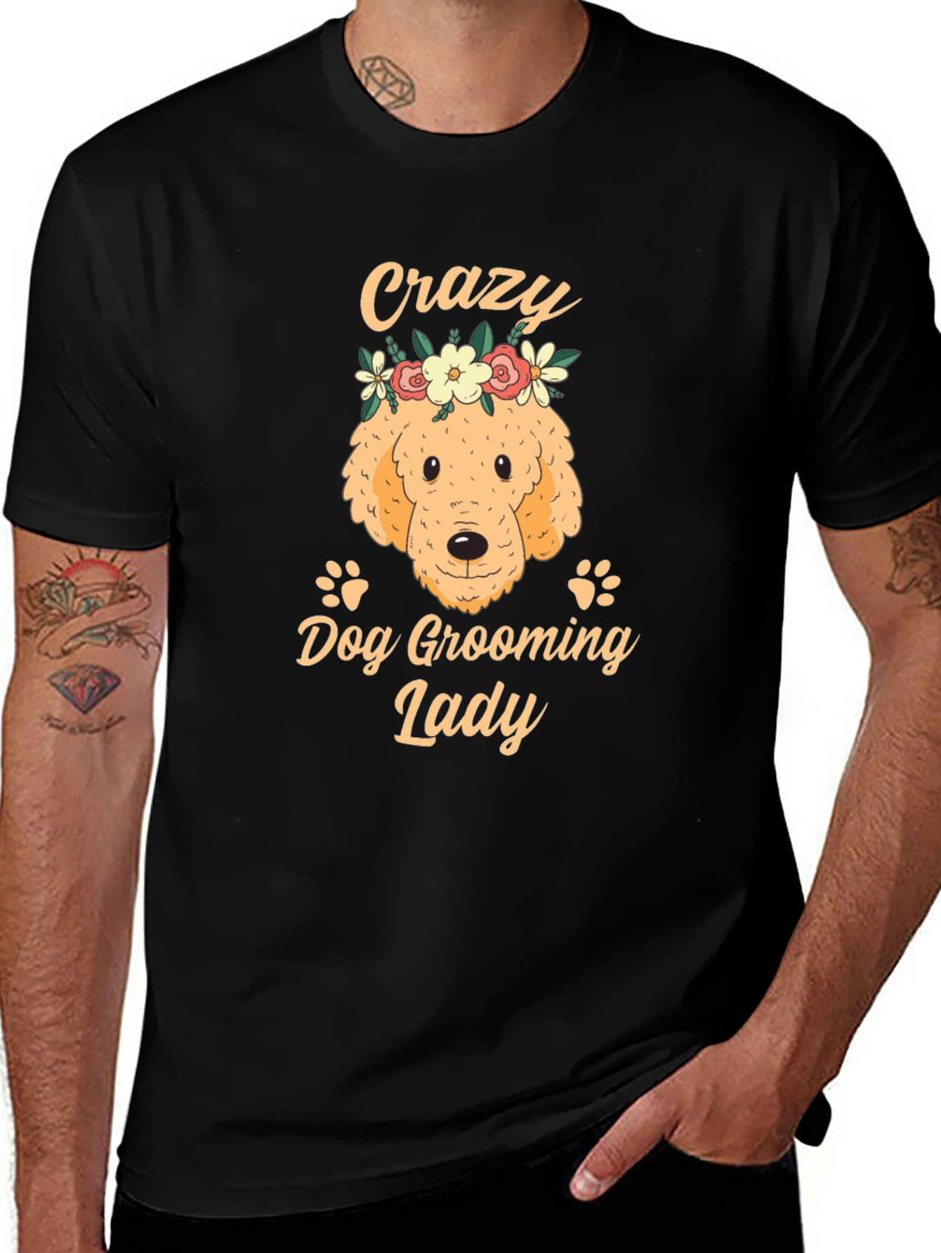 Variant 2 of Crazy Dog Grooming Lady T-Shirt
