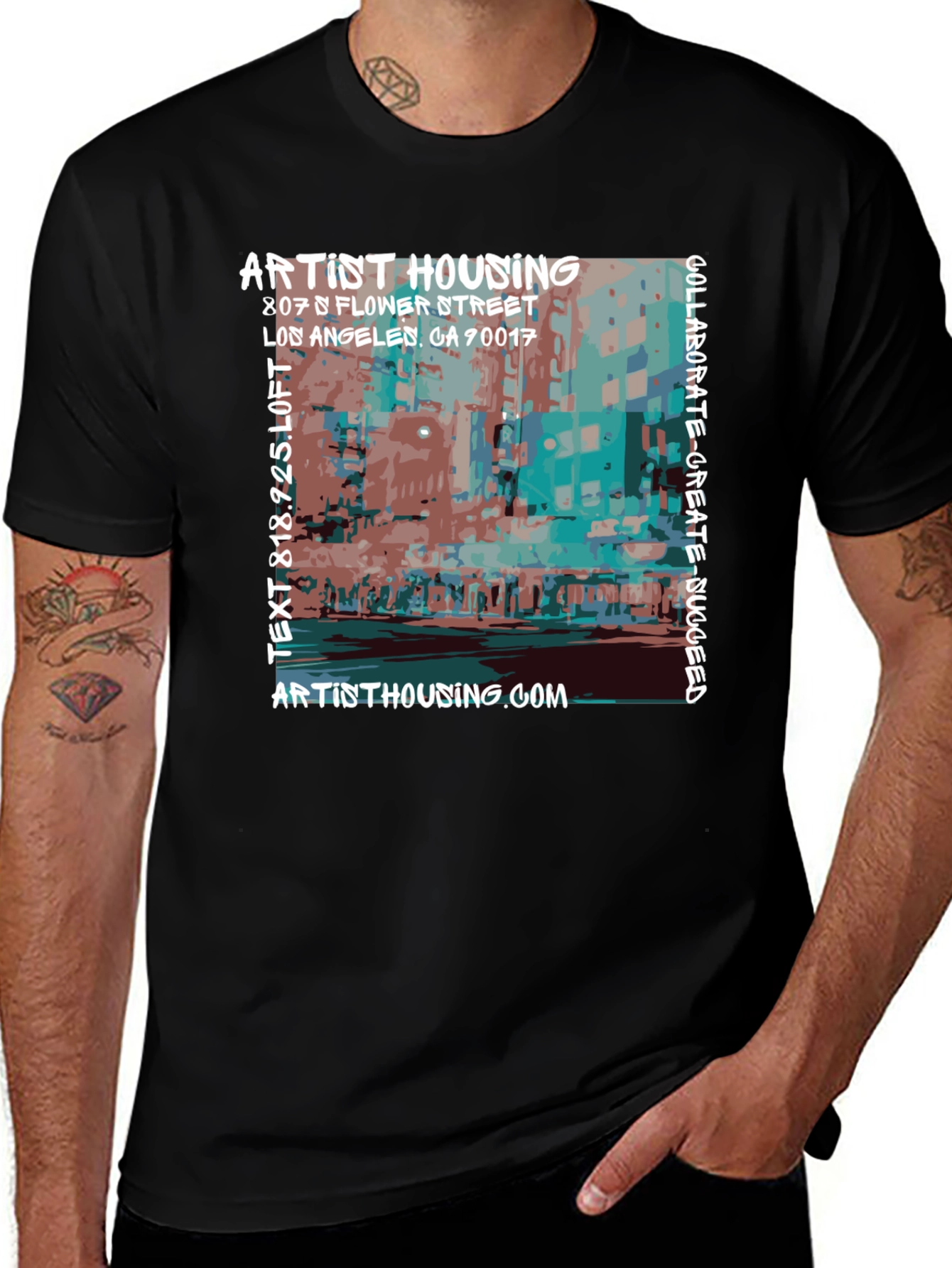 Variant 26 of Artist Housing Graphic Tee - Collaborate Create Succeed