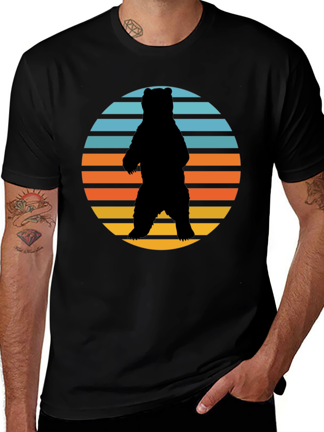 Variant 7 of Retro Bear Silhouette T-Shirt