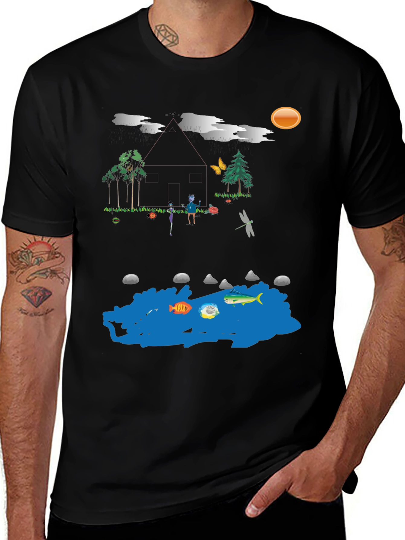 Variant 16 of Nature Scene Graphic T-Shirt