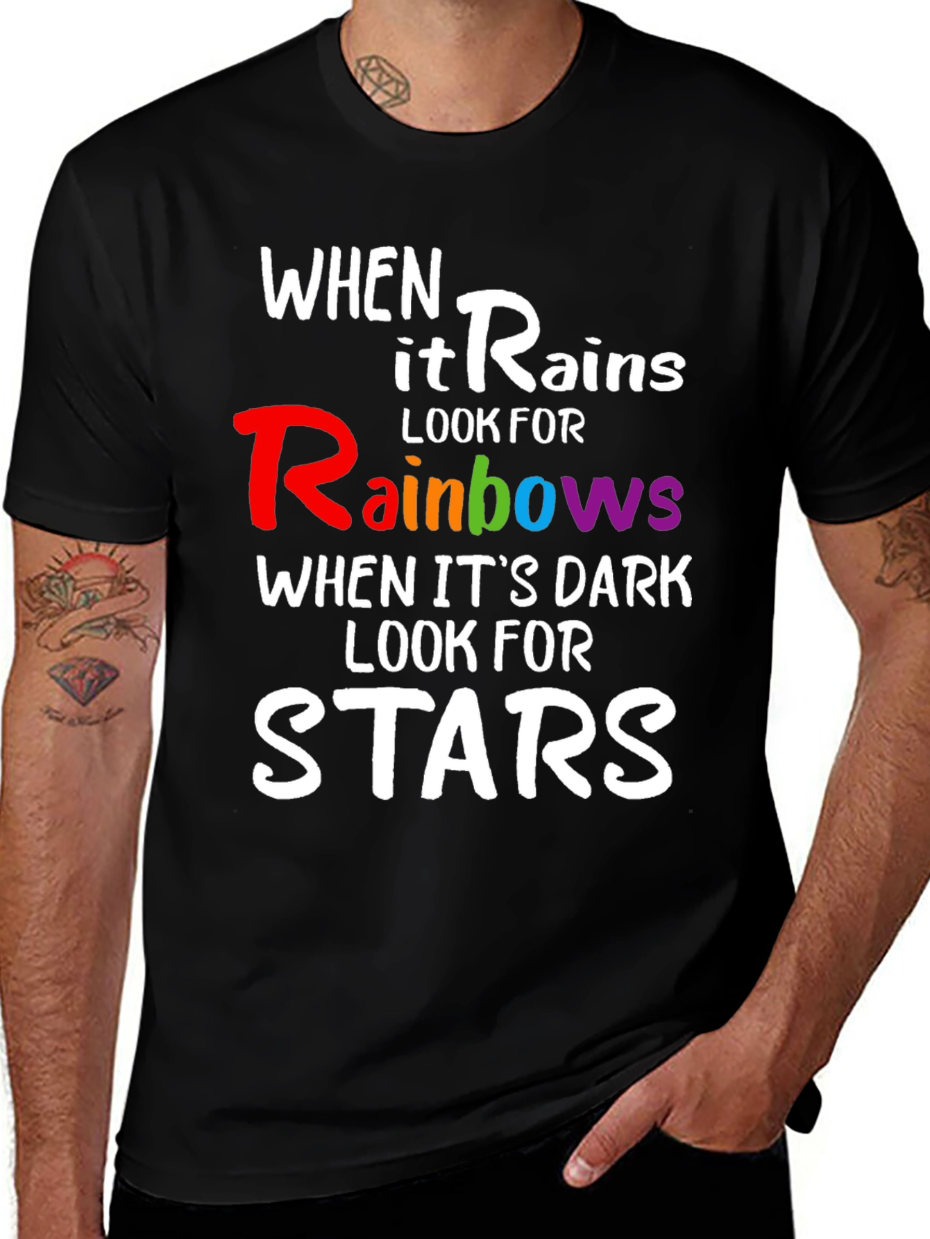 Variant 21 of Rainbows & Stars Inspirational T-Shirt
