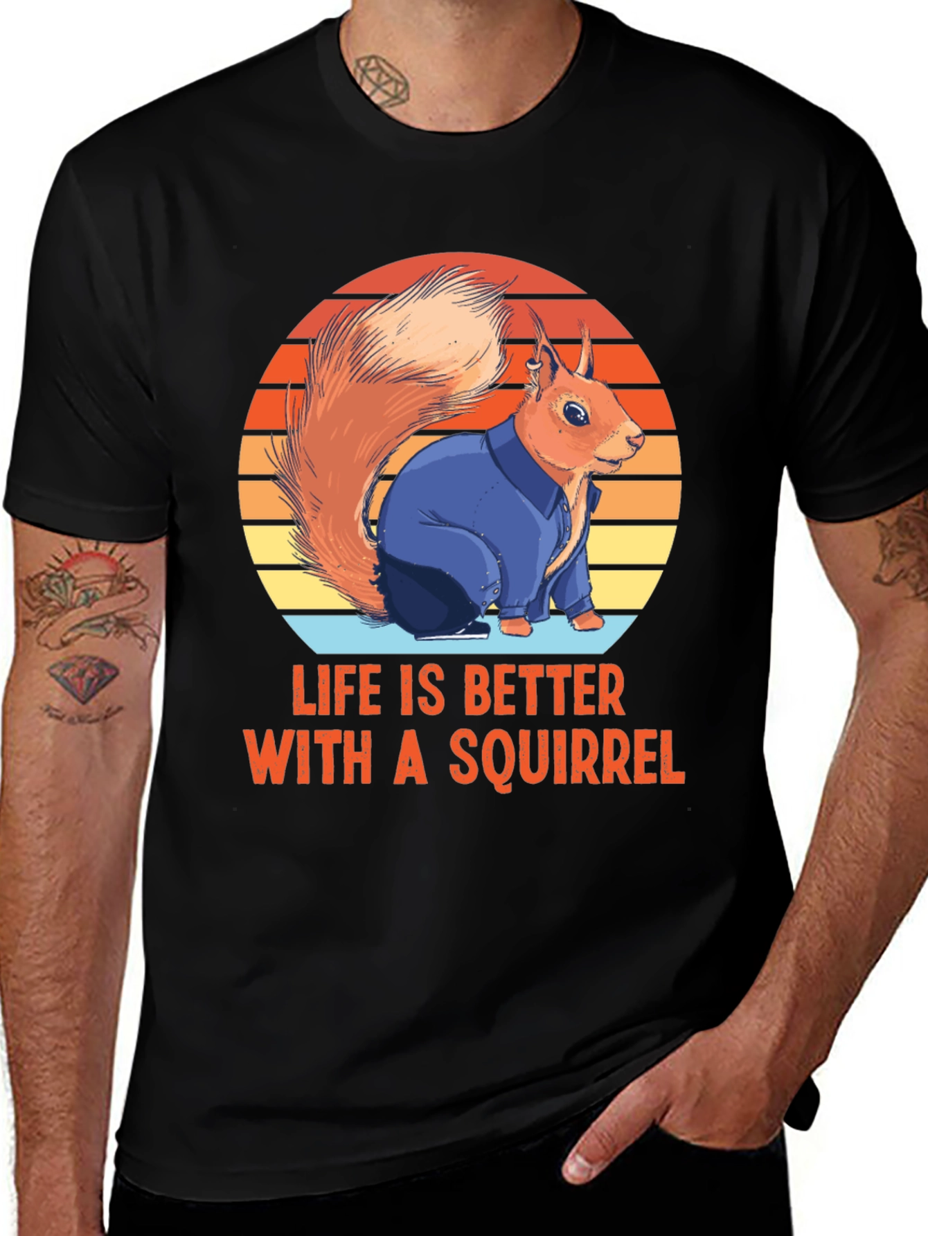 Variant 6 of Squirrel Graphic T-Shirt - Life is Better with a Squirrel