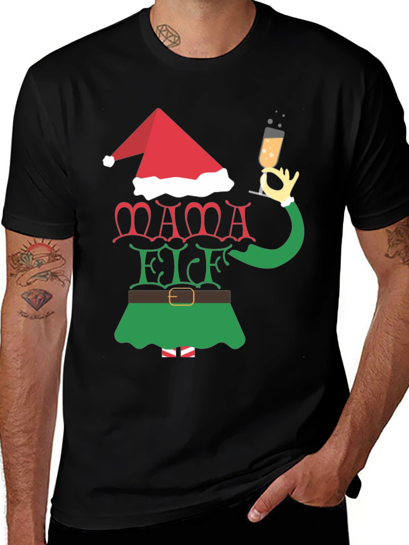 Mama Elf Christmas Holiday T-Shirt