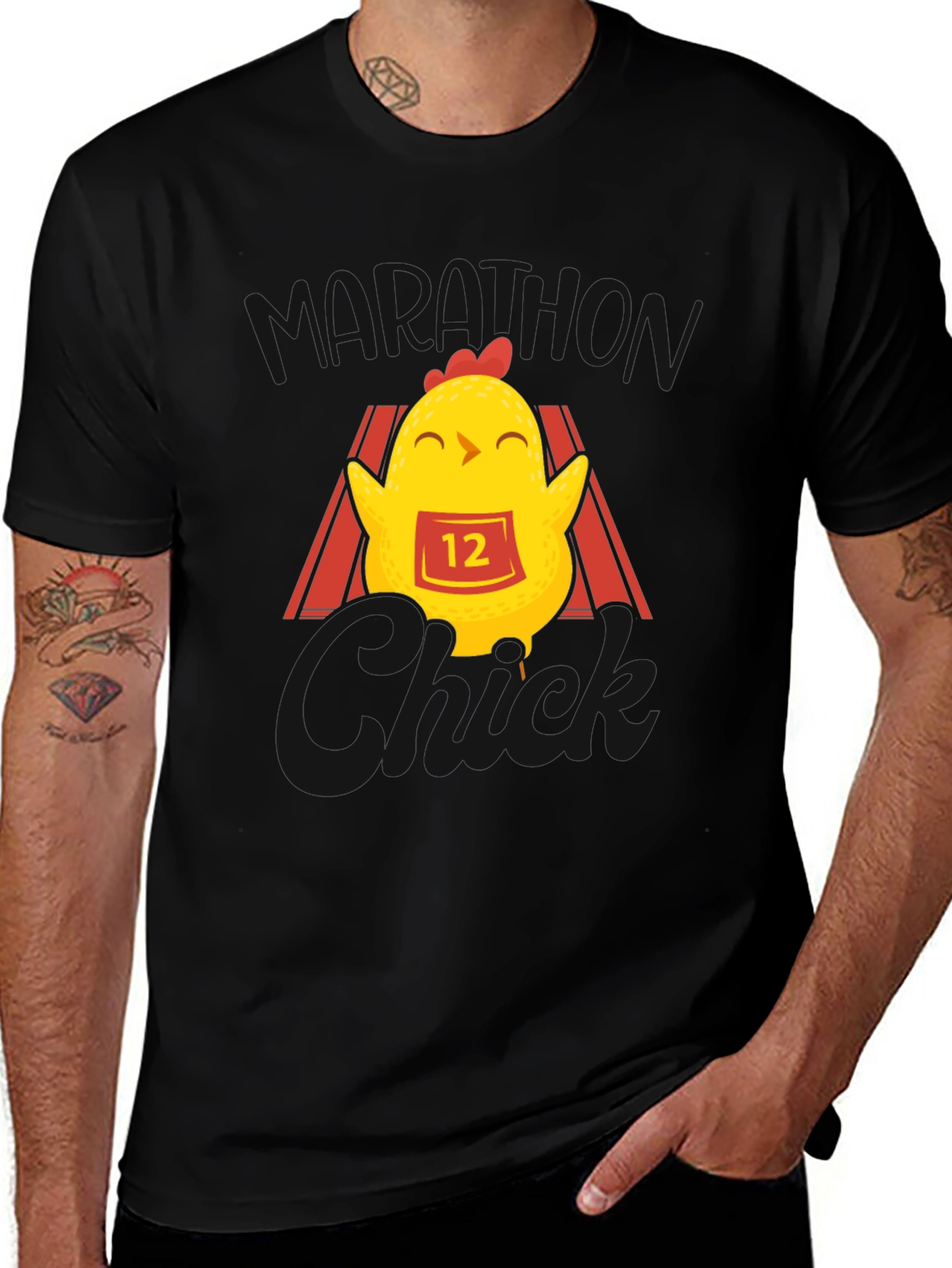 Variant 23 of Funny Chicken Runner T-Shirt