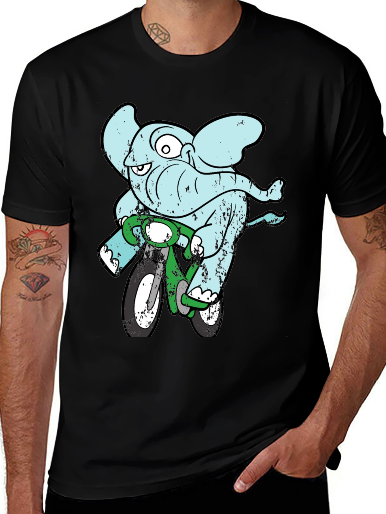 Variant 21 of Elephant on Bike Graphic Tee