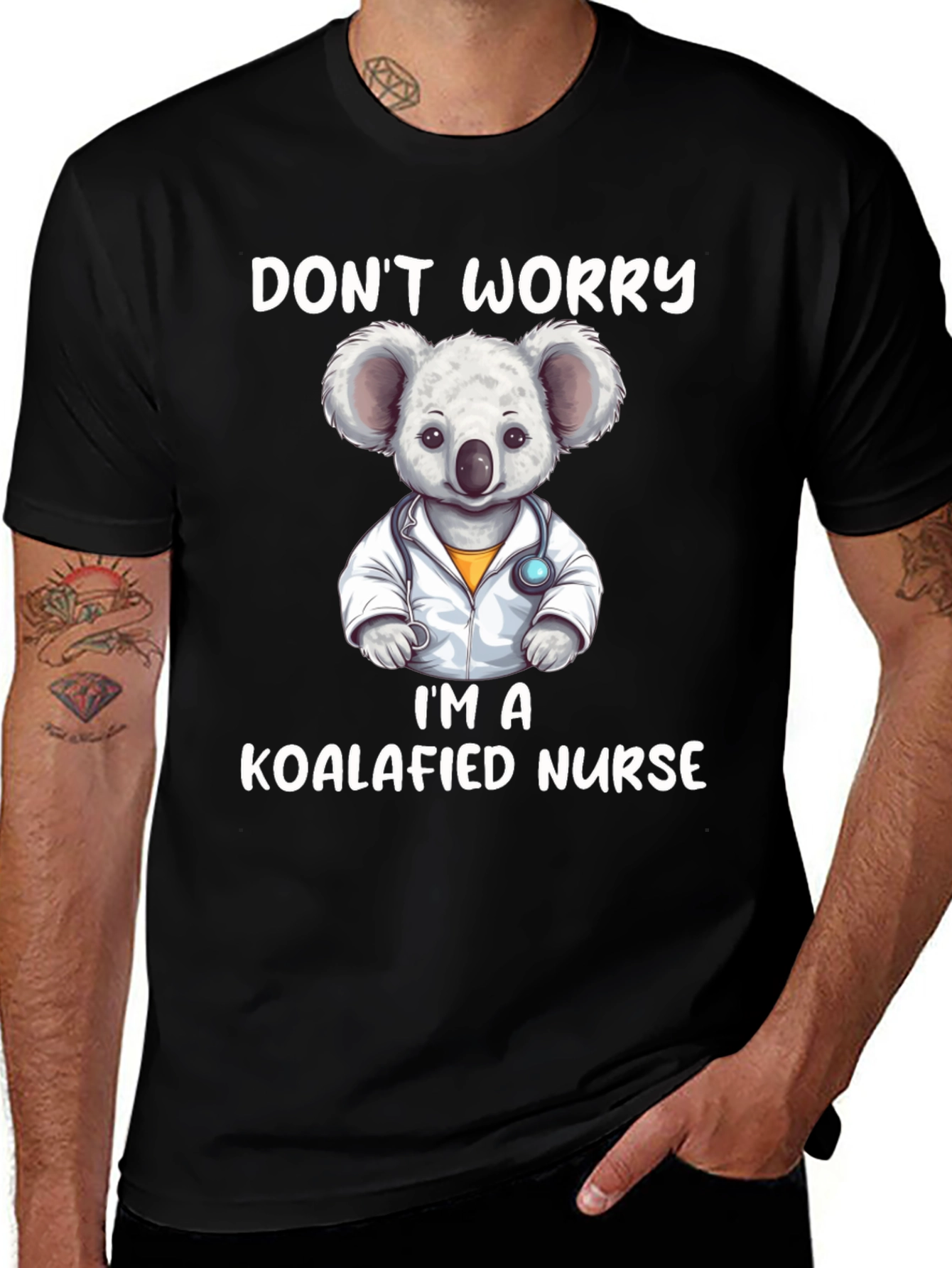 Variant 10 of Koalafied Nurse Graphic Tee - Cute Koala Design