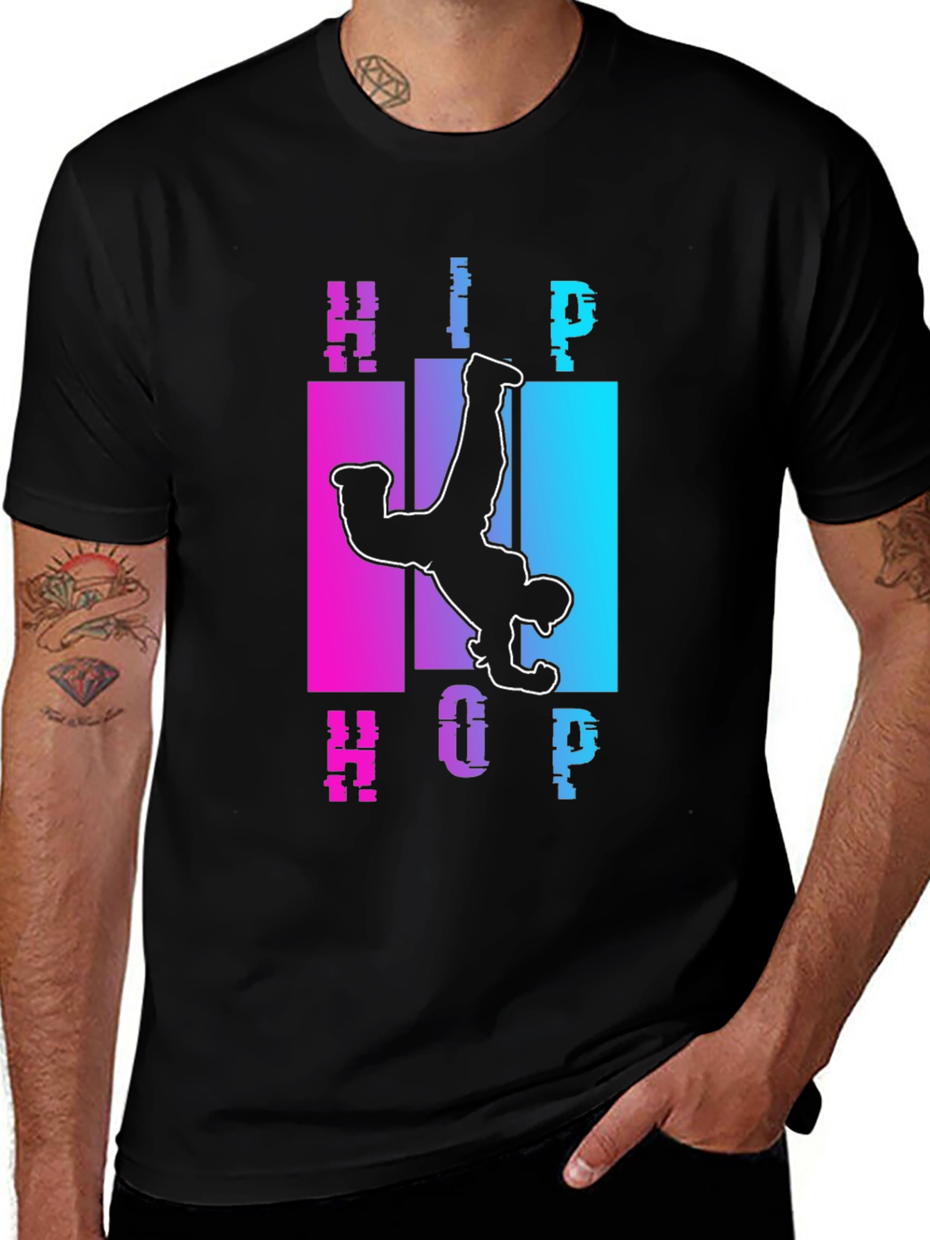 Variant 17 of Hip Hop Dancer Graphic Tee - Black