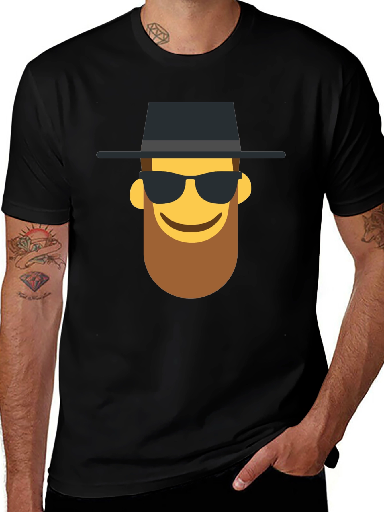 Variant 27 of Cool Dude Emoji T-Shirt - Black