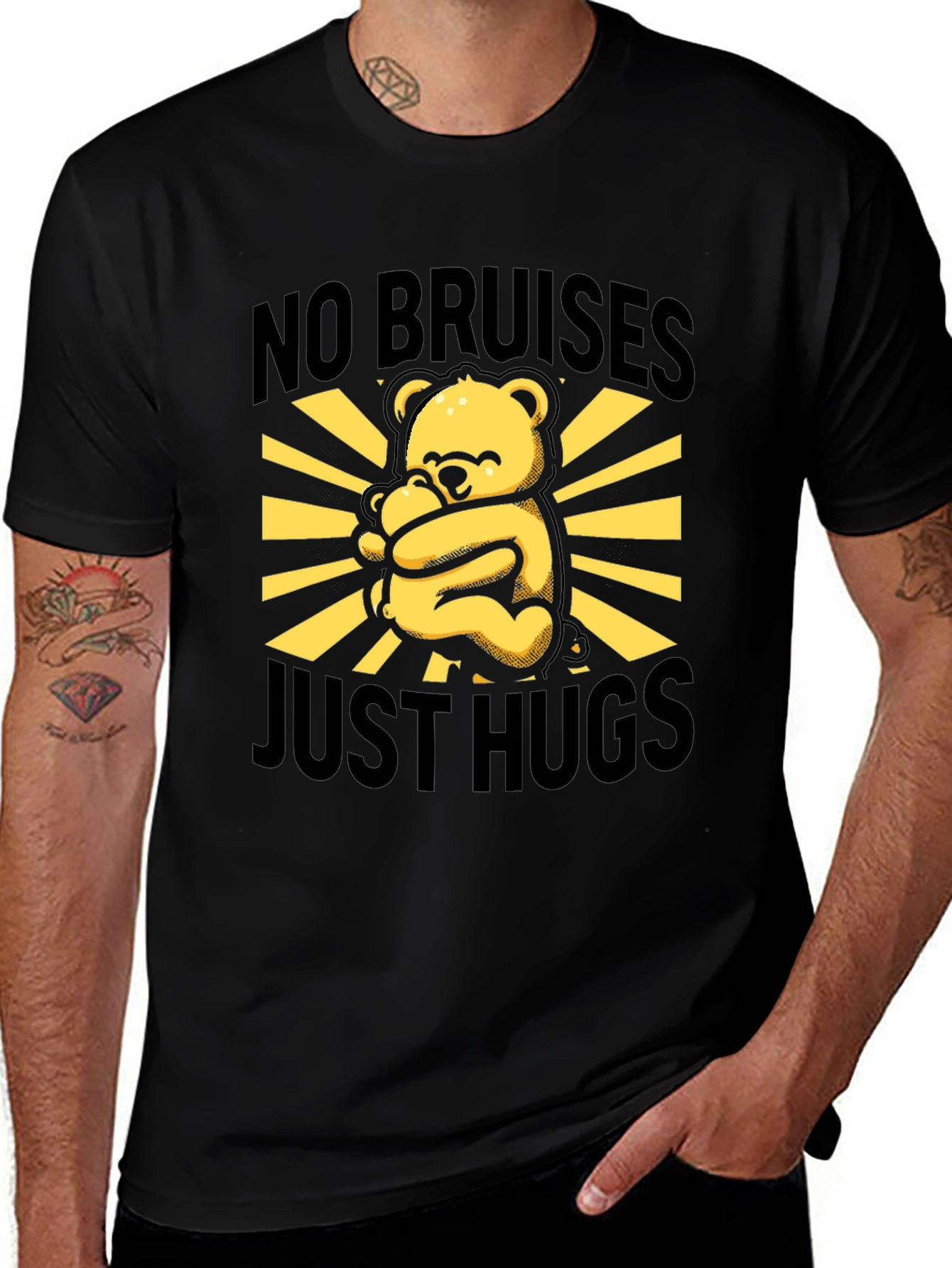 Variant 18 of No Bruises Just Hugs Bear Graphic Tee