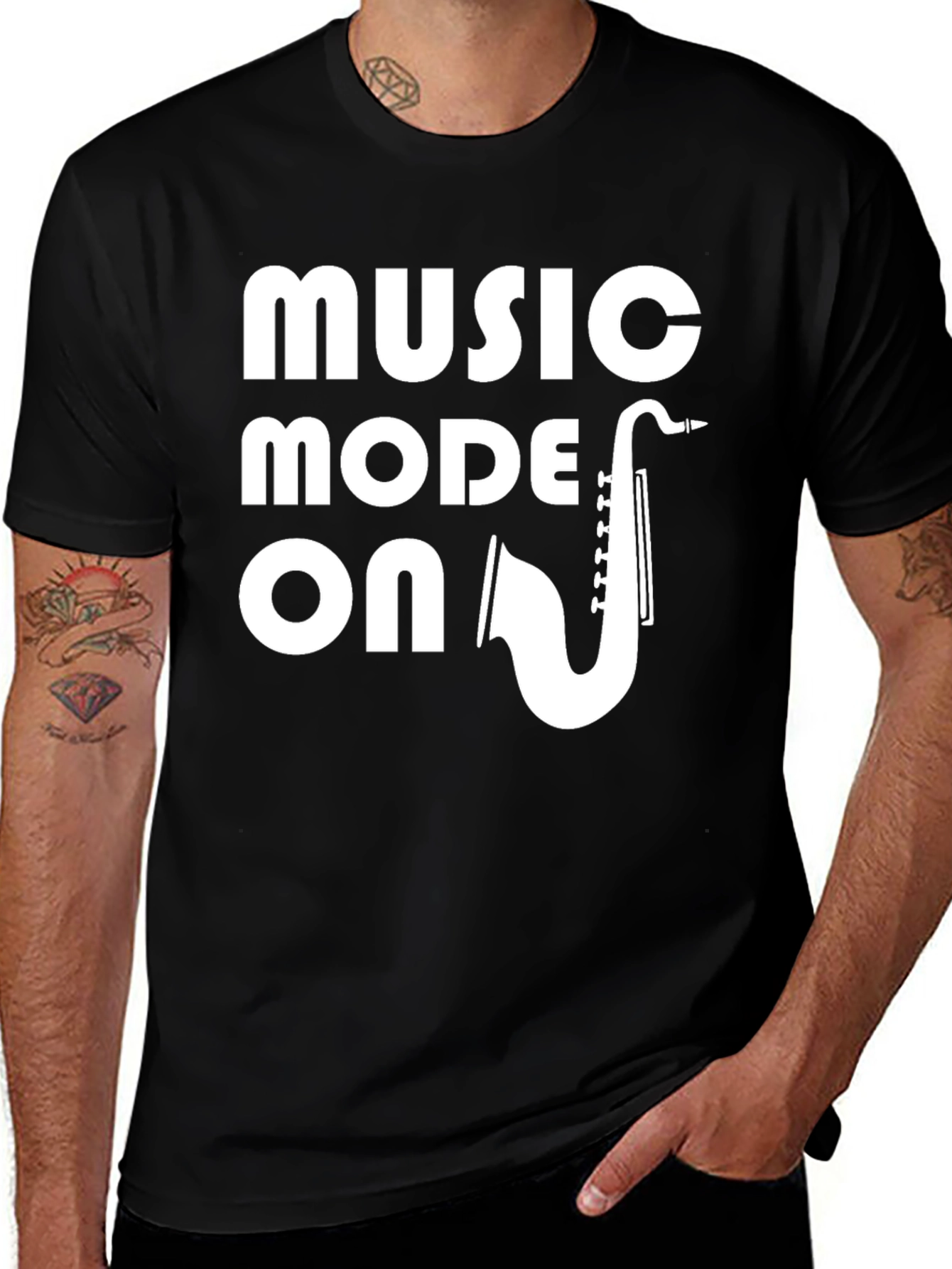 Variant 8 of Music Mode On T-Shirt - Saxophone Graphic Tee