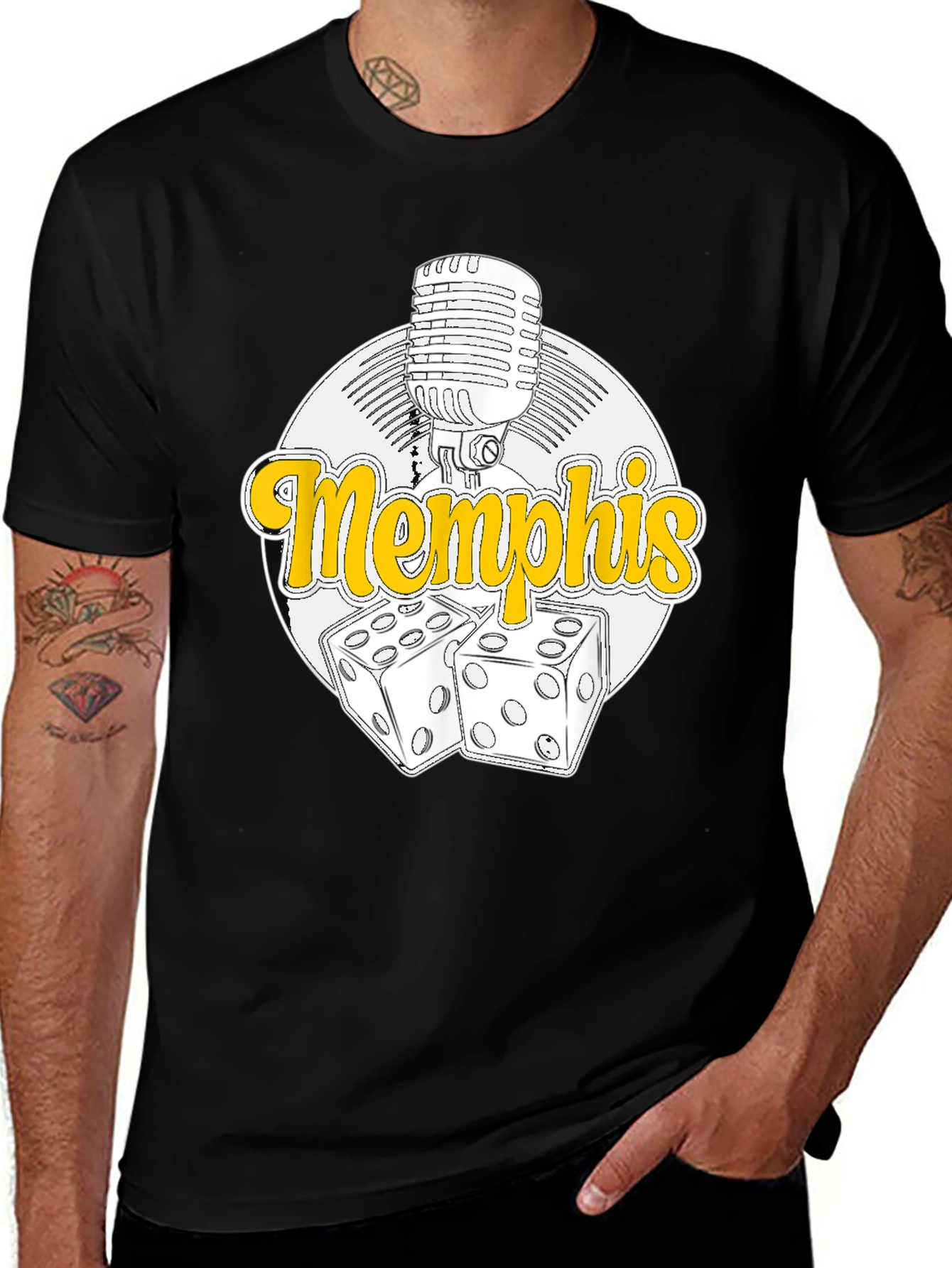 Memphis Music Dice T-Shirt - Classic Rock & Roll Style