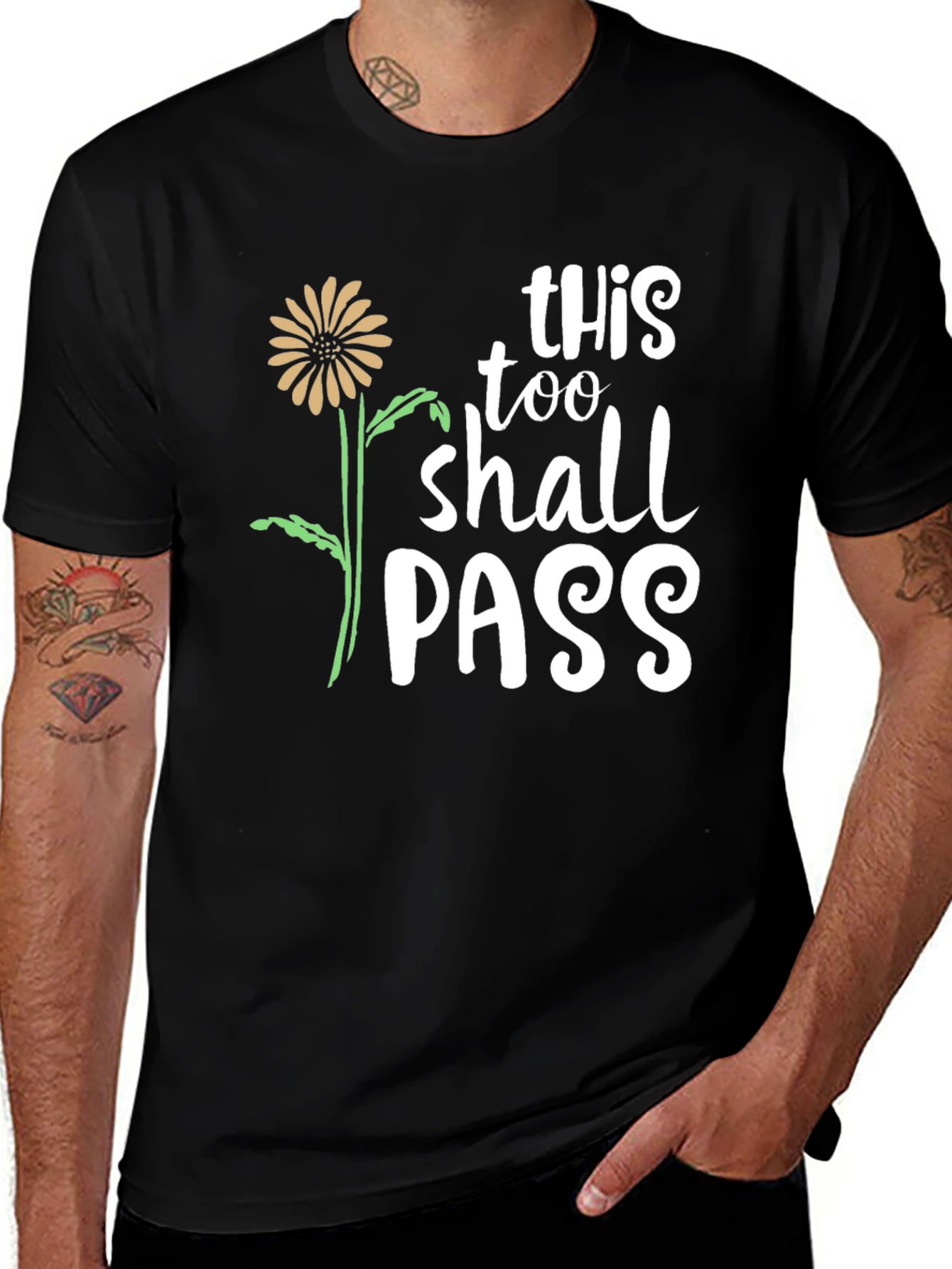 Black This Too Shall Pass Graphic Tee main image