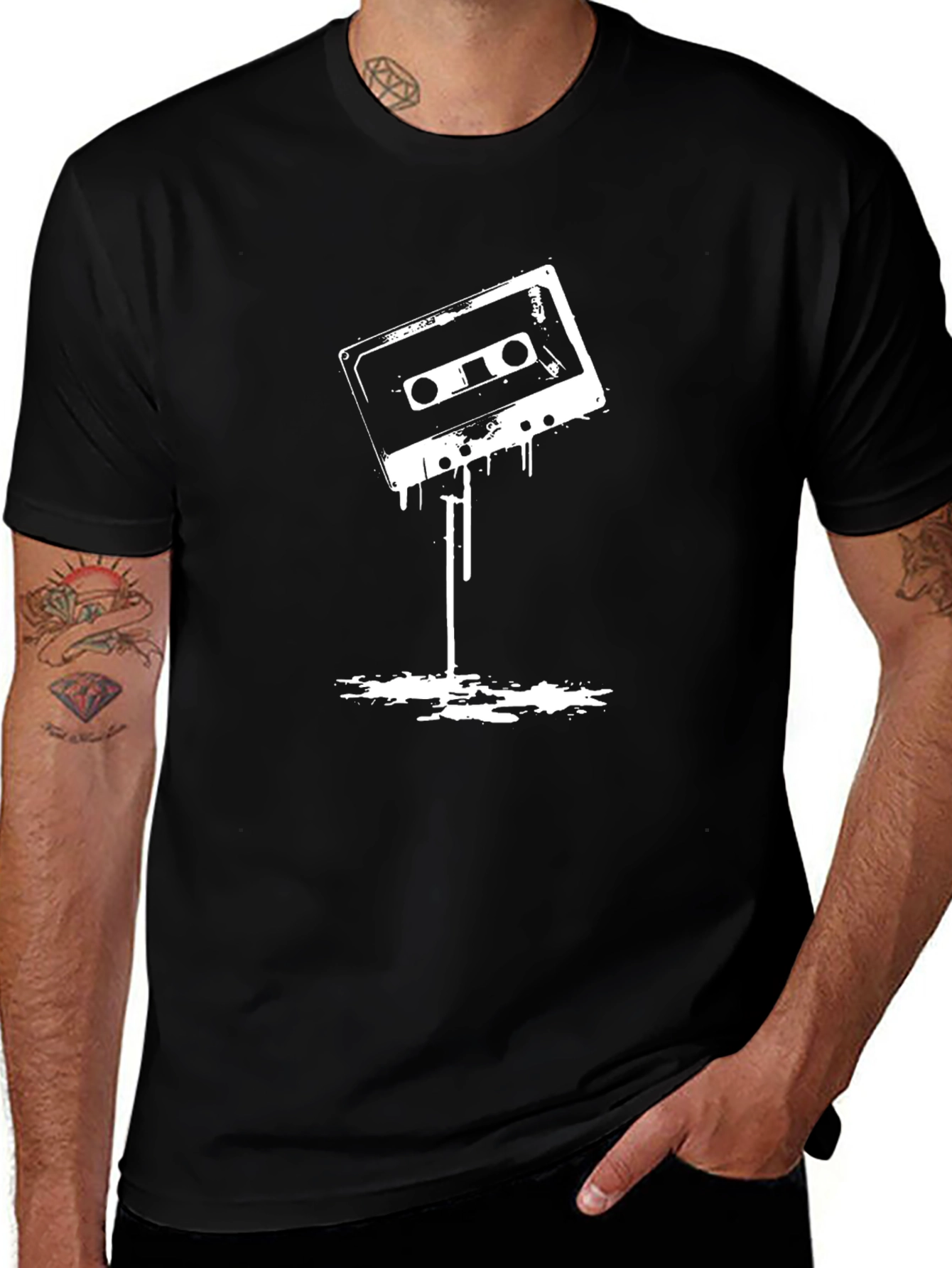 Variant 9 of Retro Cassette Tape Graphic T-Shirt - Black