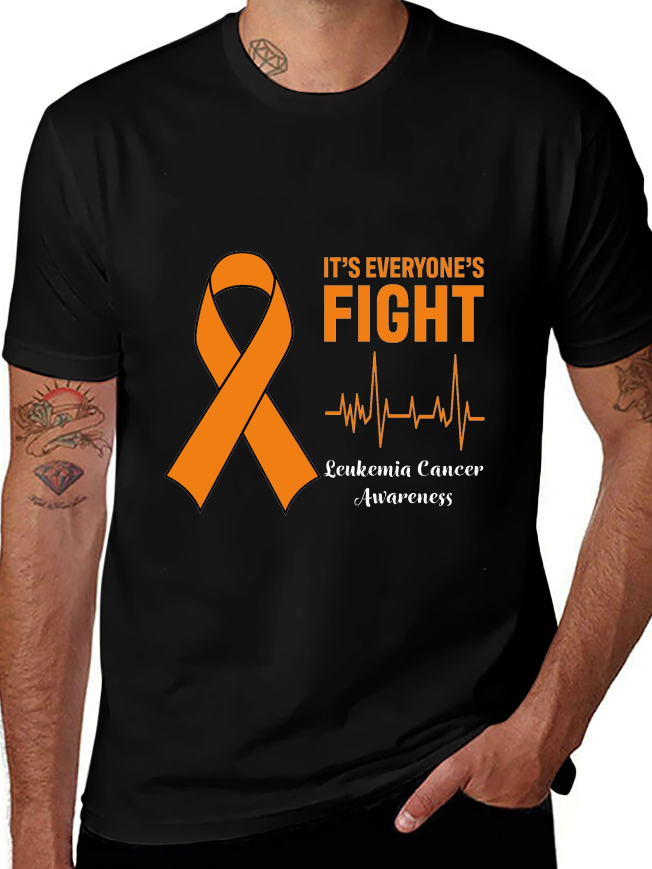 Variant 21 of Leukemia Awareness Black T-Shirt