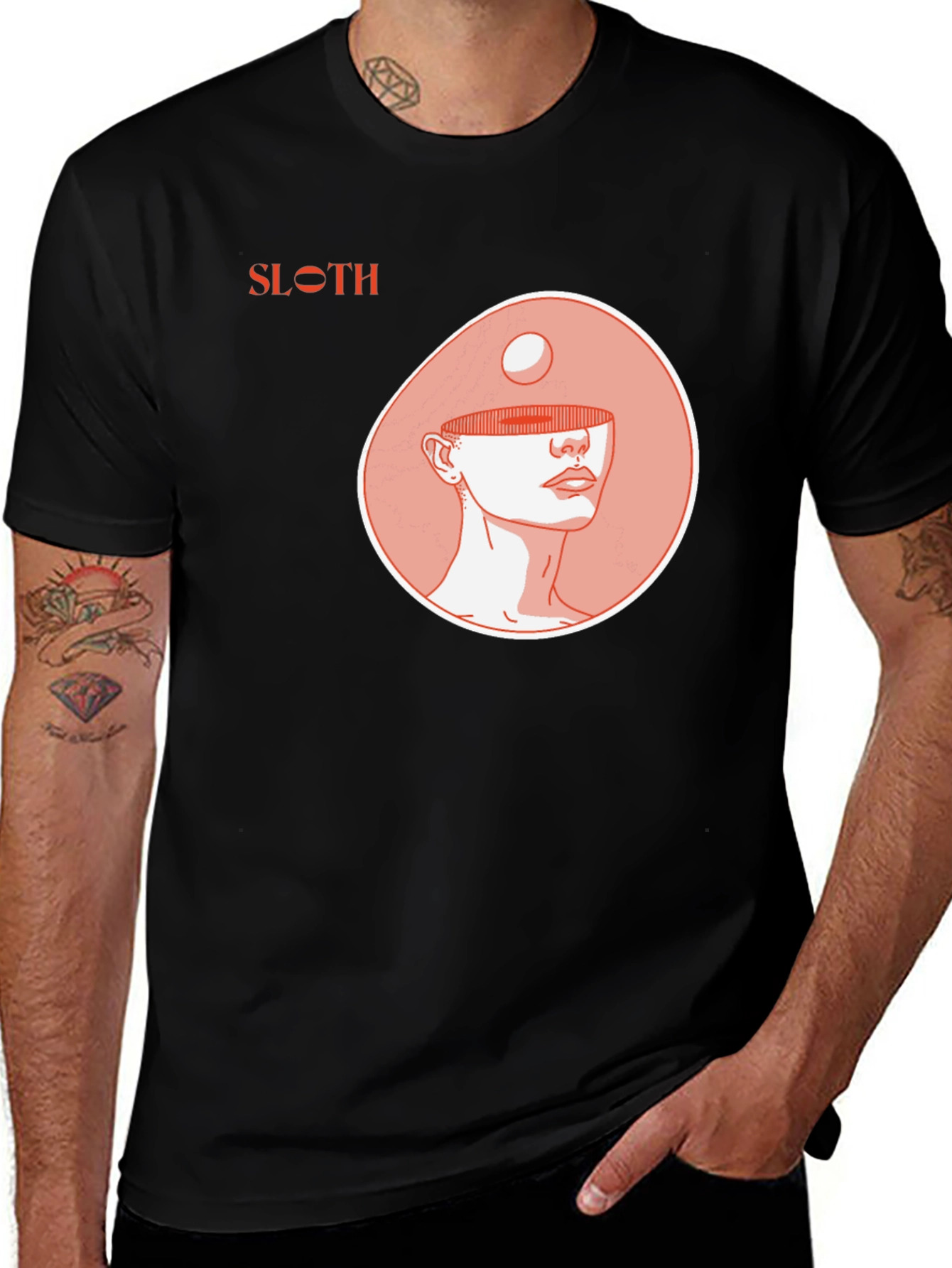 Variant 26 of Modern Graphic T-Shirt - Sloth Face Design