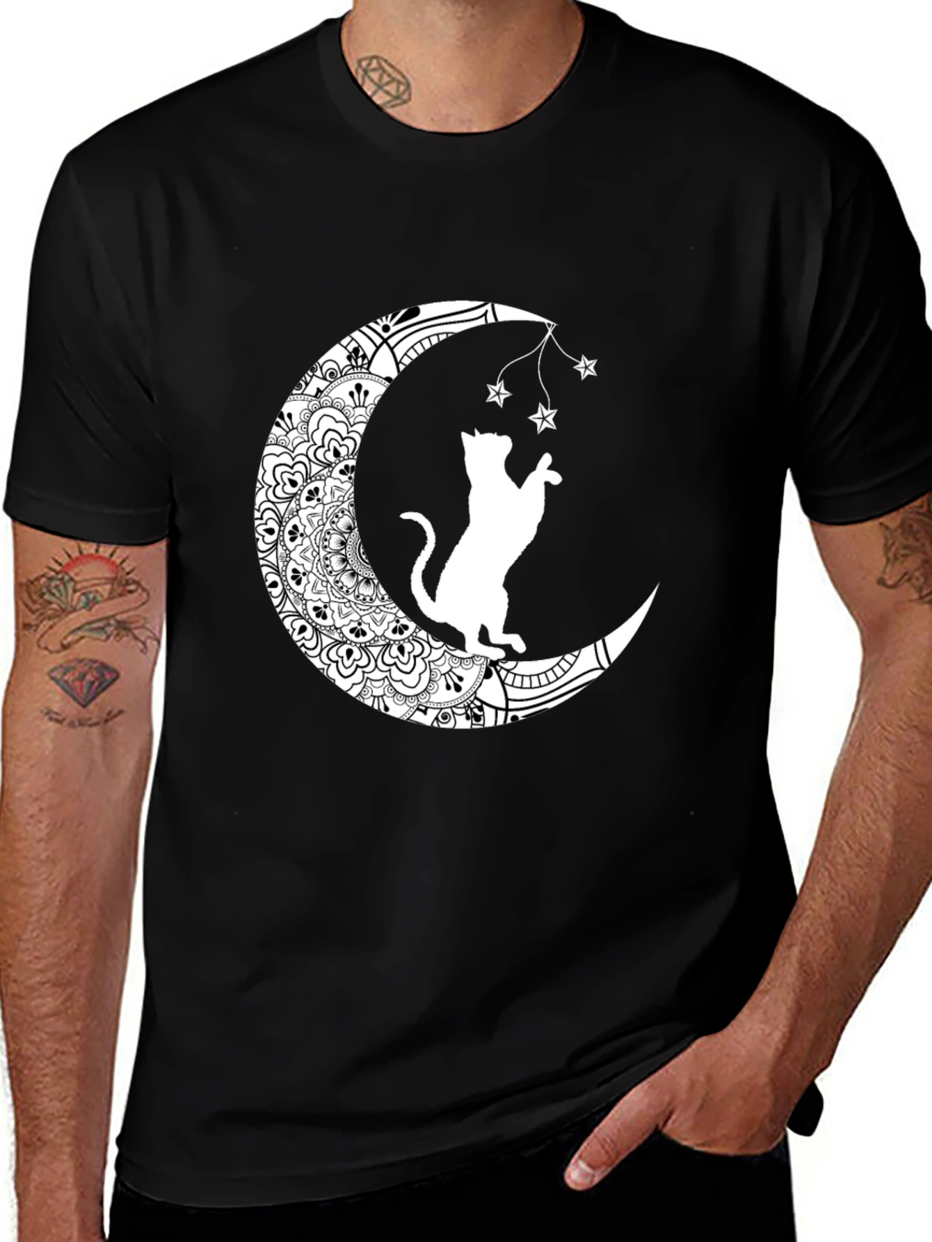 Variant 20 of Cat on the Moon Graphic Tee