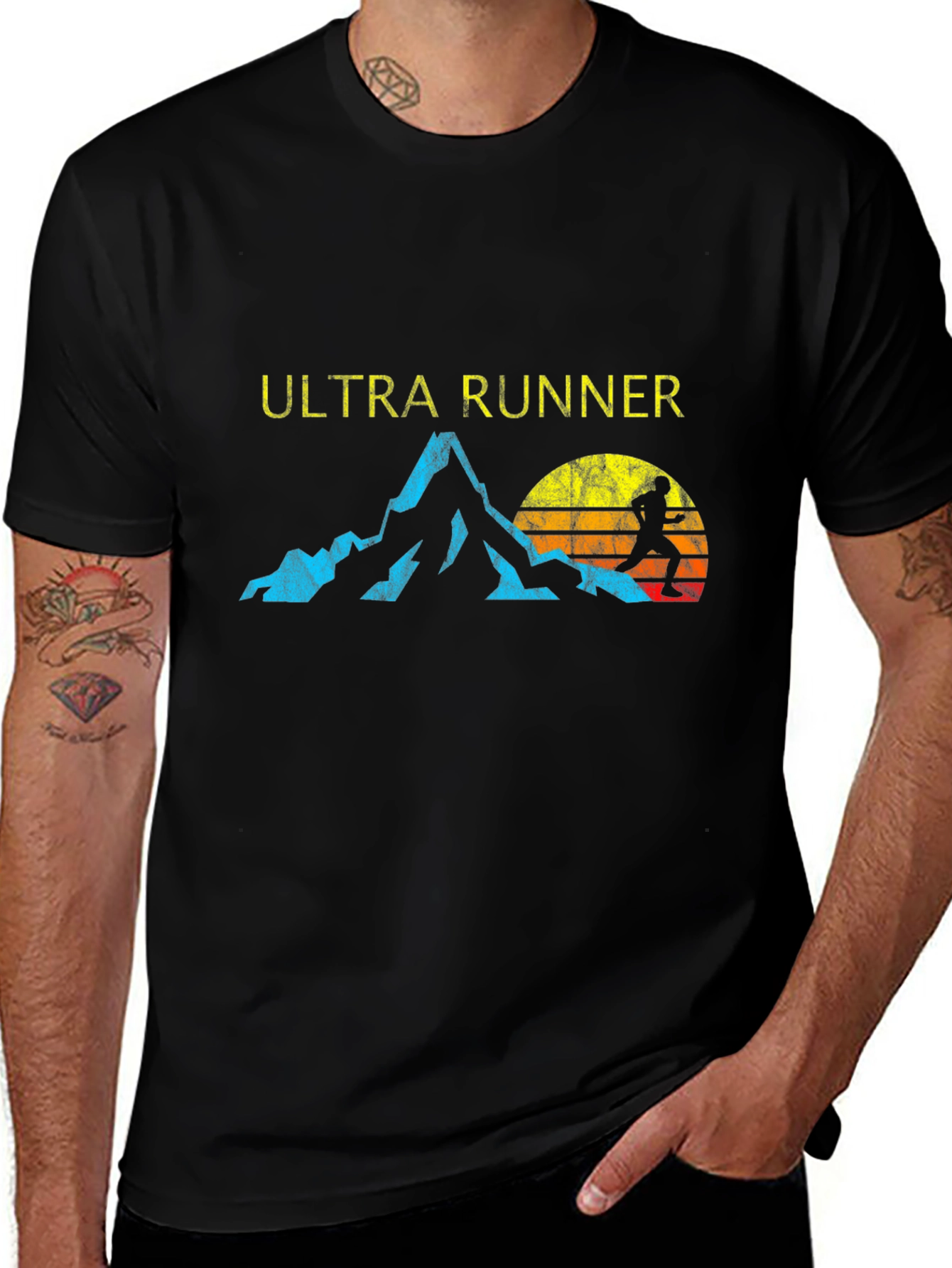 Variant 10 of Ultra Runner Mountain Sunset Graphic Tee