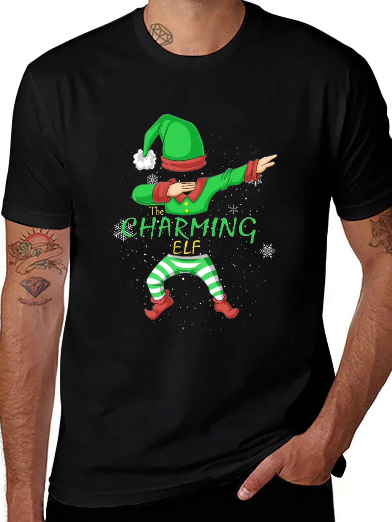 Charming Elf Dabbing Christmas T-Shirt