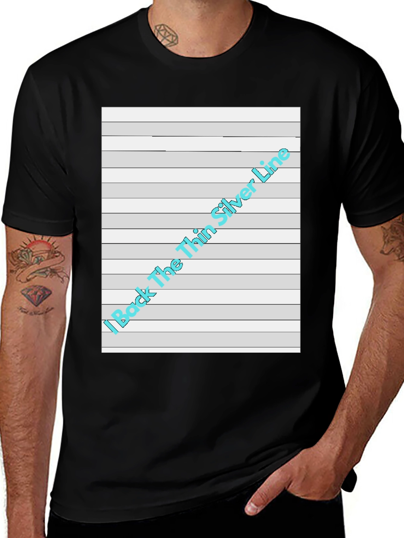 Variant 28 of I Back The Thin Silver Line T-Shirt