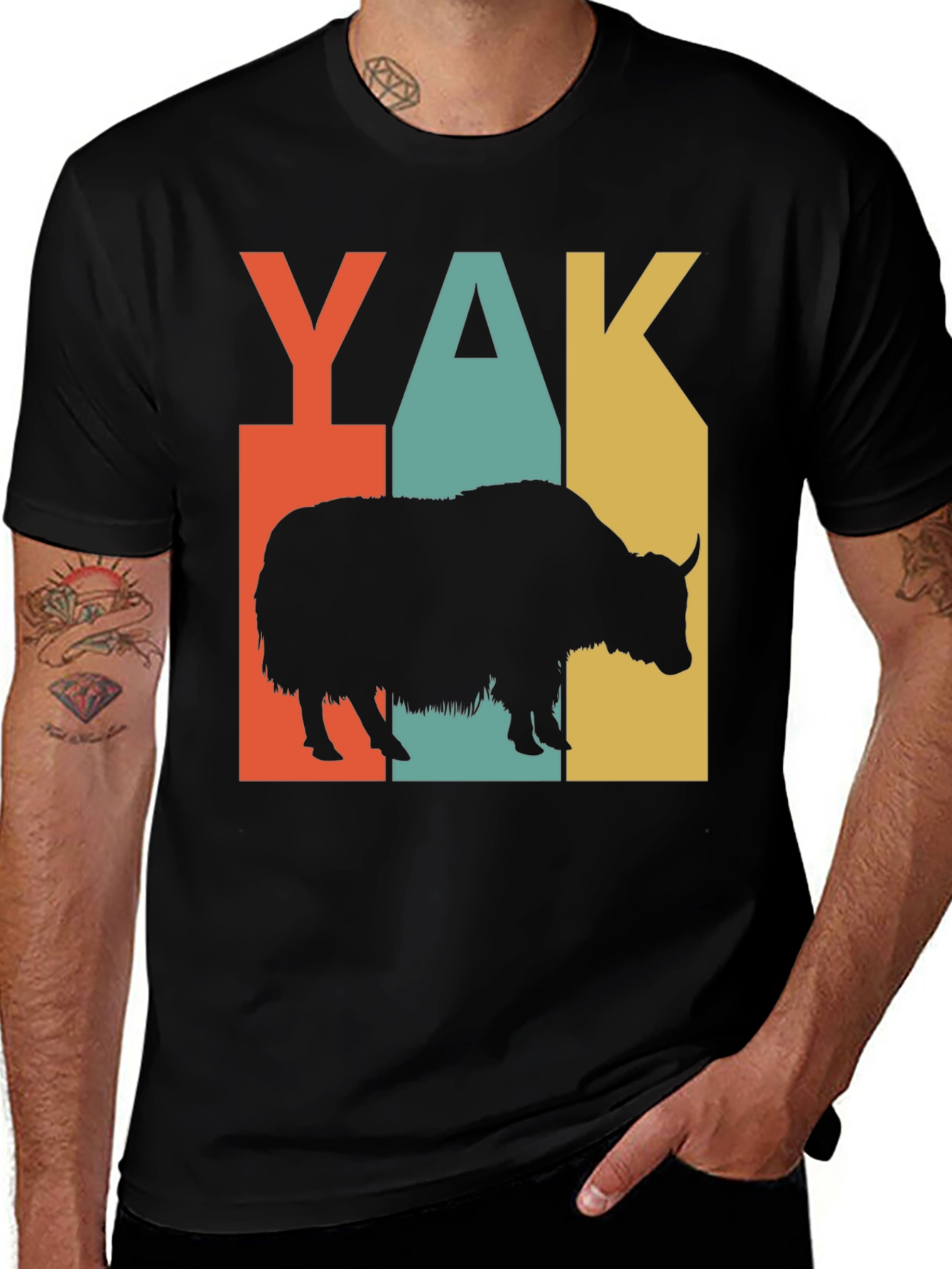 Variant 19 of Retro Yak Graphic Tee - Comfortable Crew Neck T-Shirt