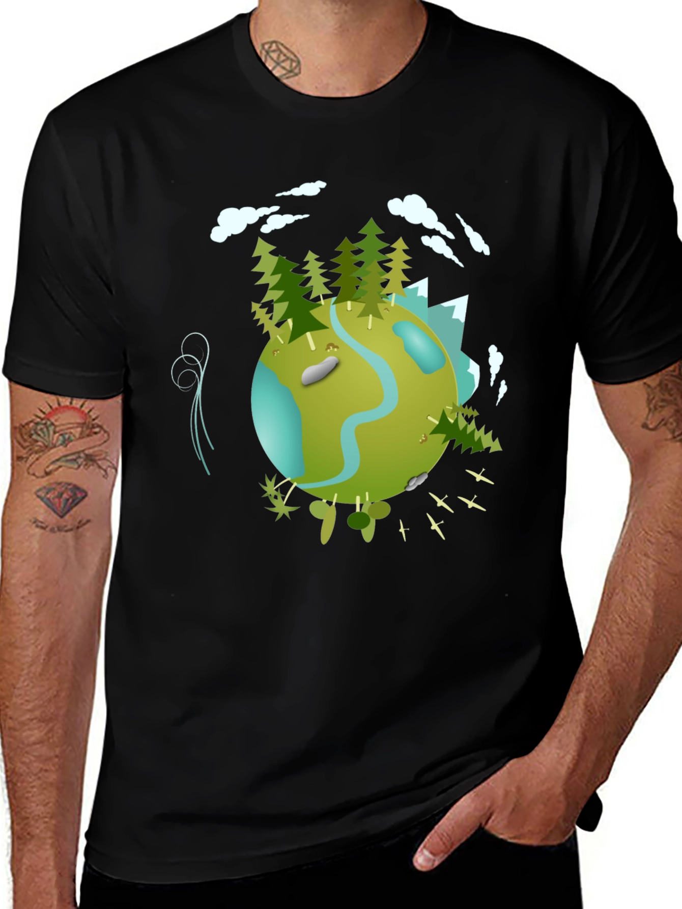 Variant 4 of Eco Planet Graphic Tee - Black
