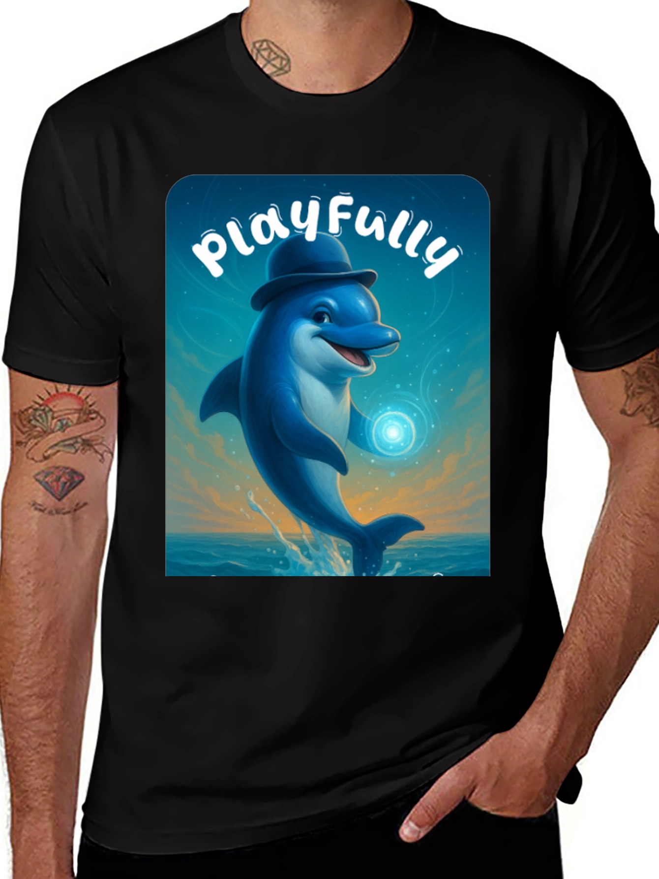 Variant 27 of Playful Dolphin Graphic Tee