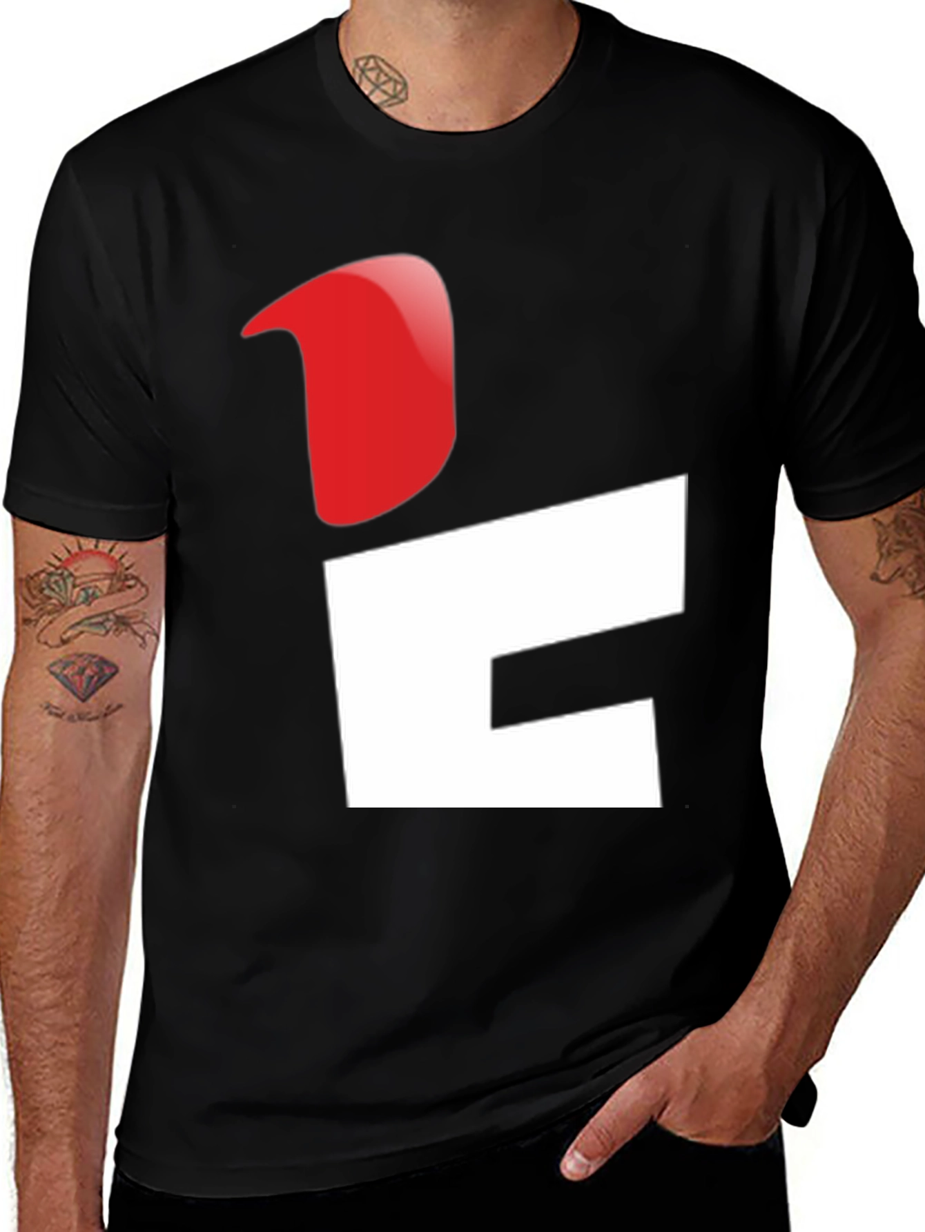 Variant 21 of Modern Graphic Tee - Bold Red and White Design