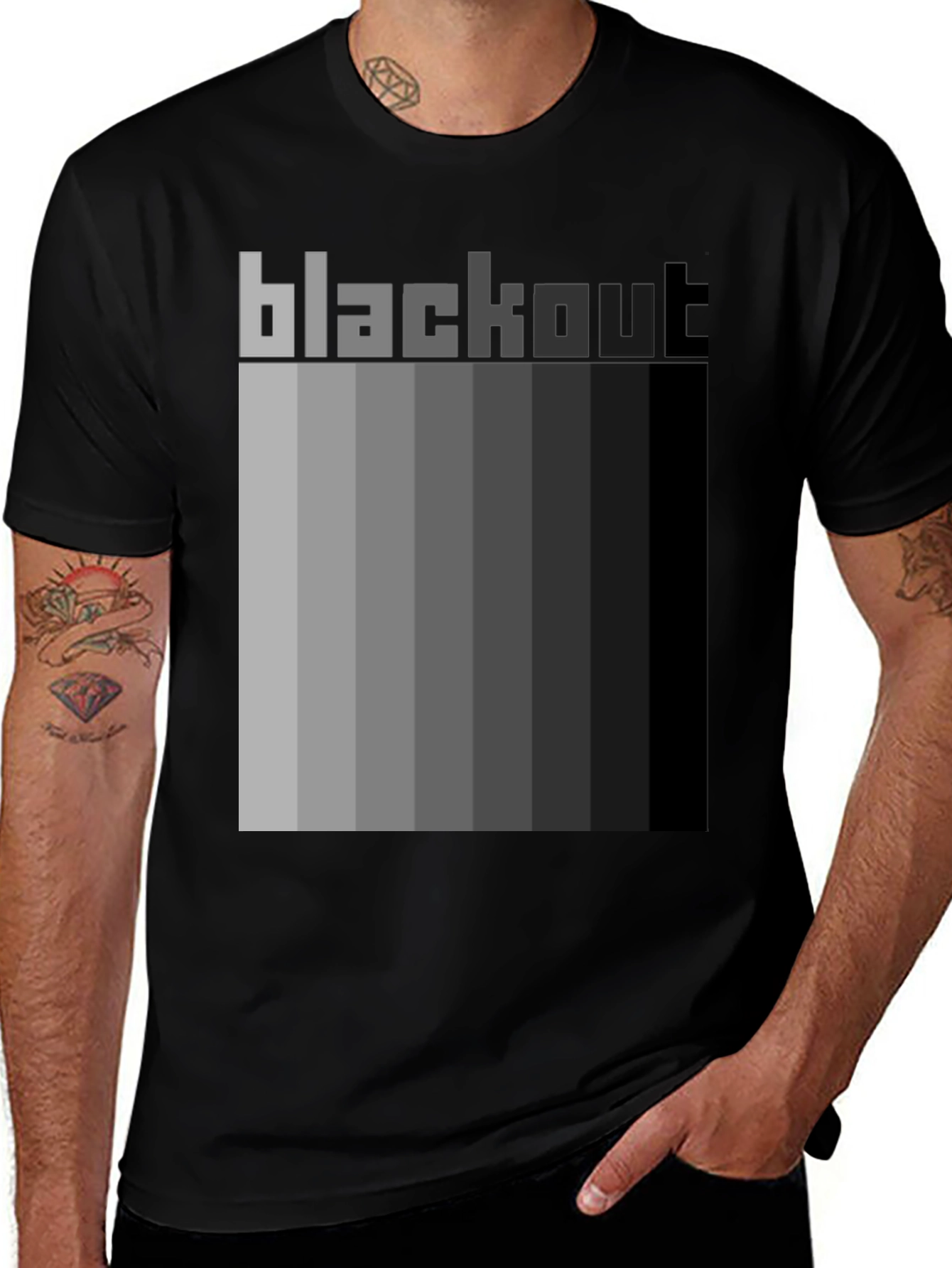 Blackout Gradient Graphic Tee - Modern Style