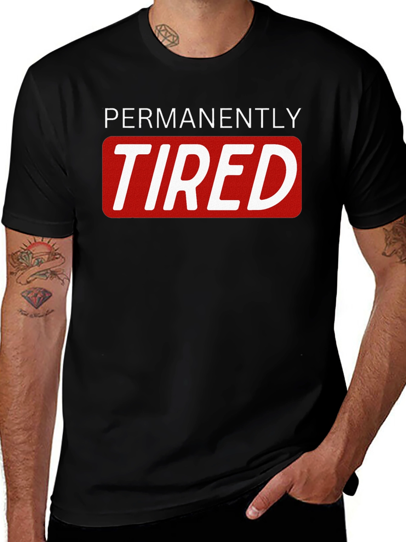 Variant 16 of Permanently Tired Graphic T-Shirt - Black