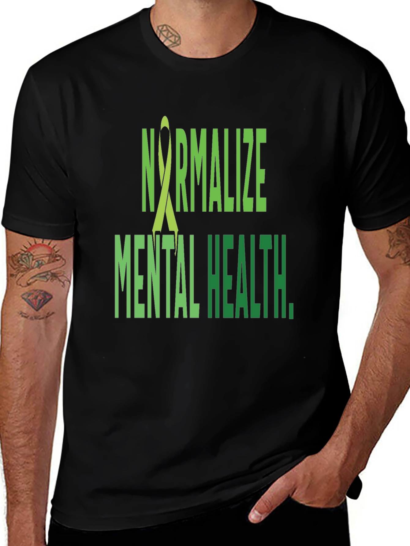 Variant 30 of Normalize Mental Health T-Shirt - Black