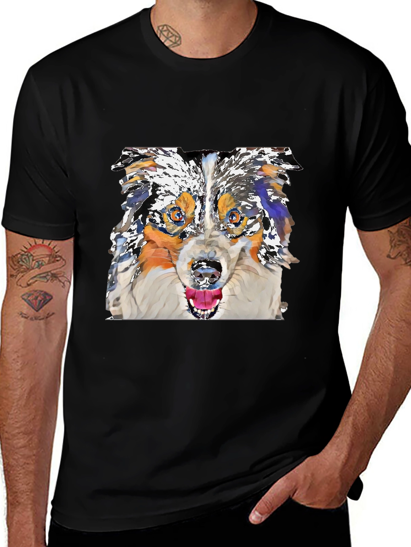 Variant 24 of Dog Art T-Shirt - Colorful Canine Graphic Tee