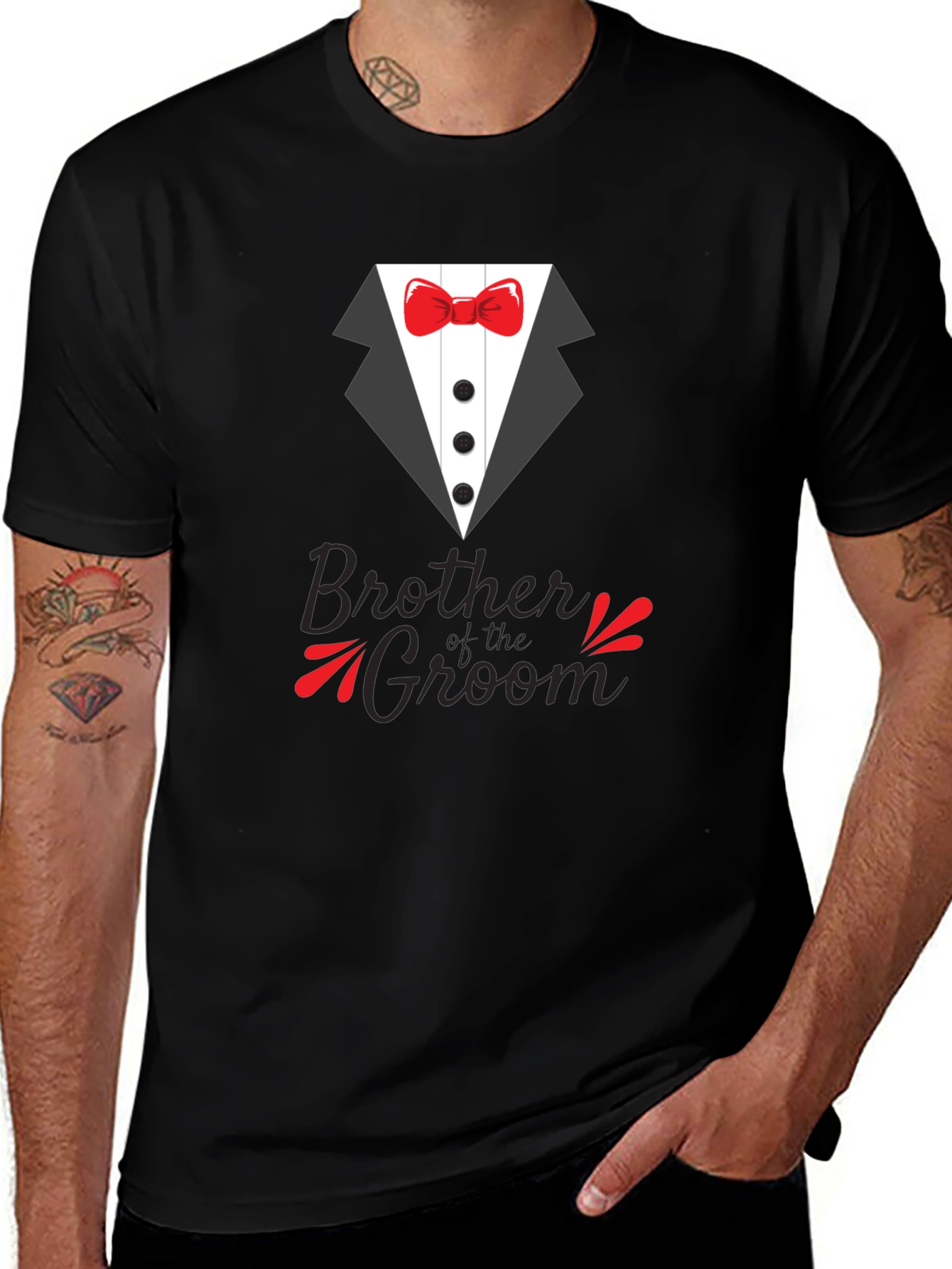Brother of the Groom Tuxedo Graphic T-Shirt