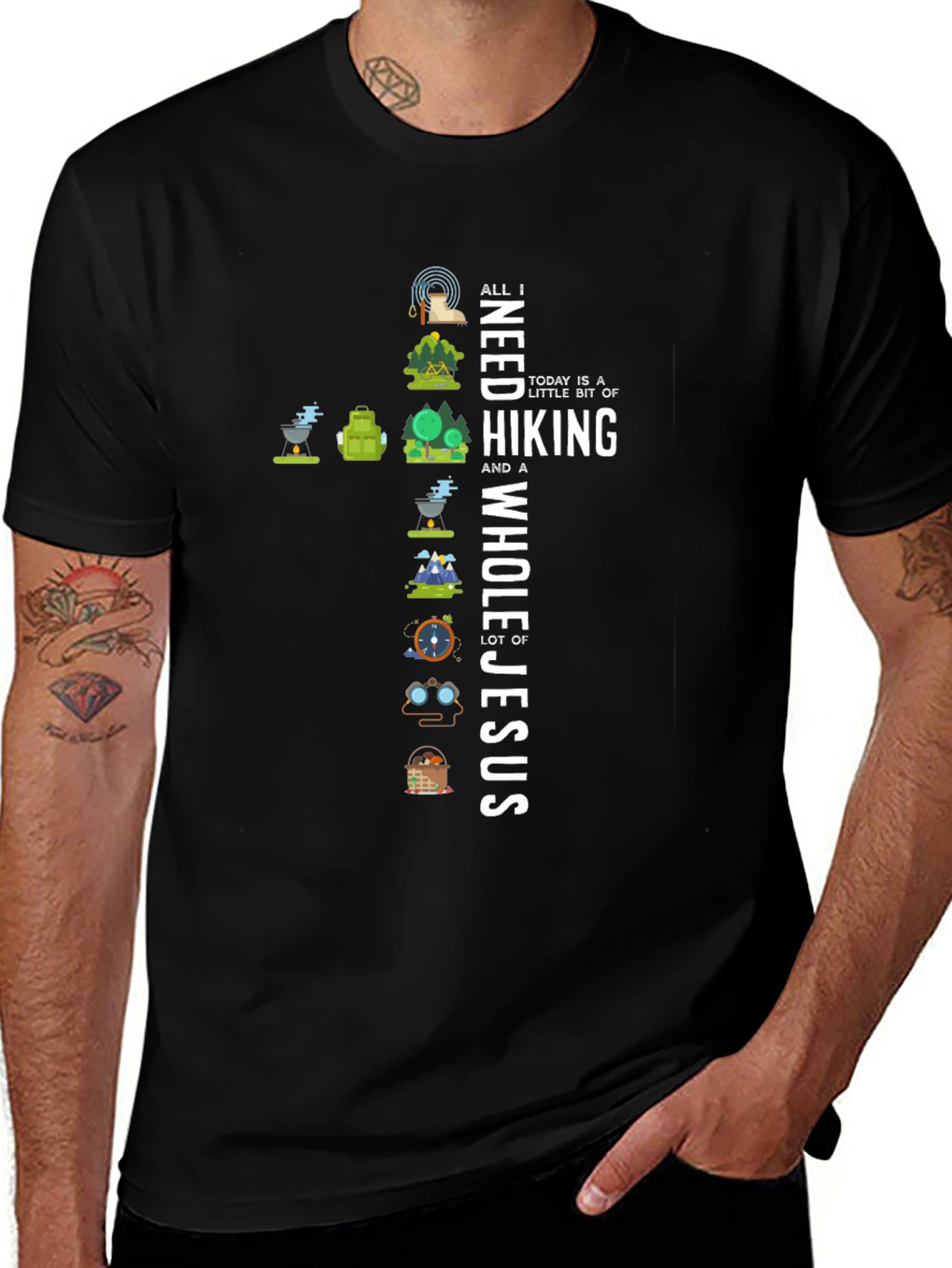 Variant 15 of Hiking and Jesus T-Shirt