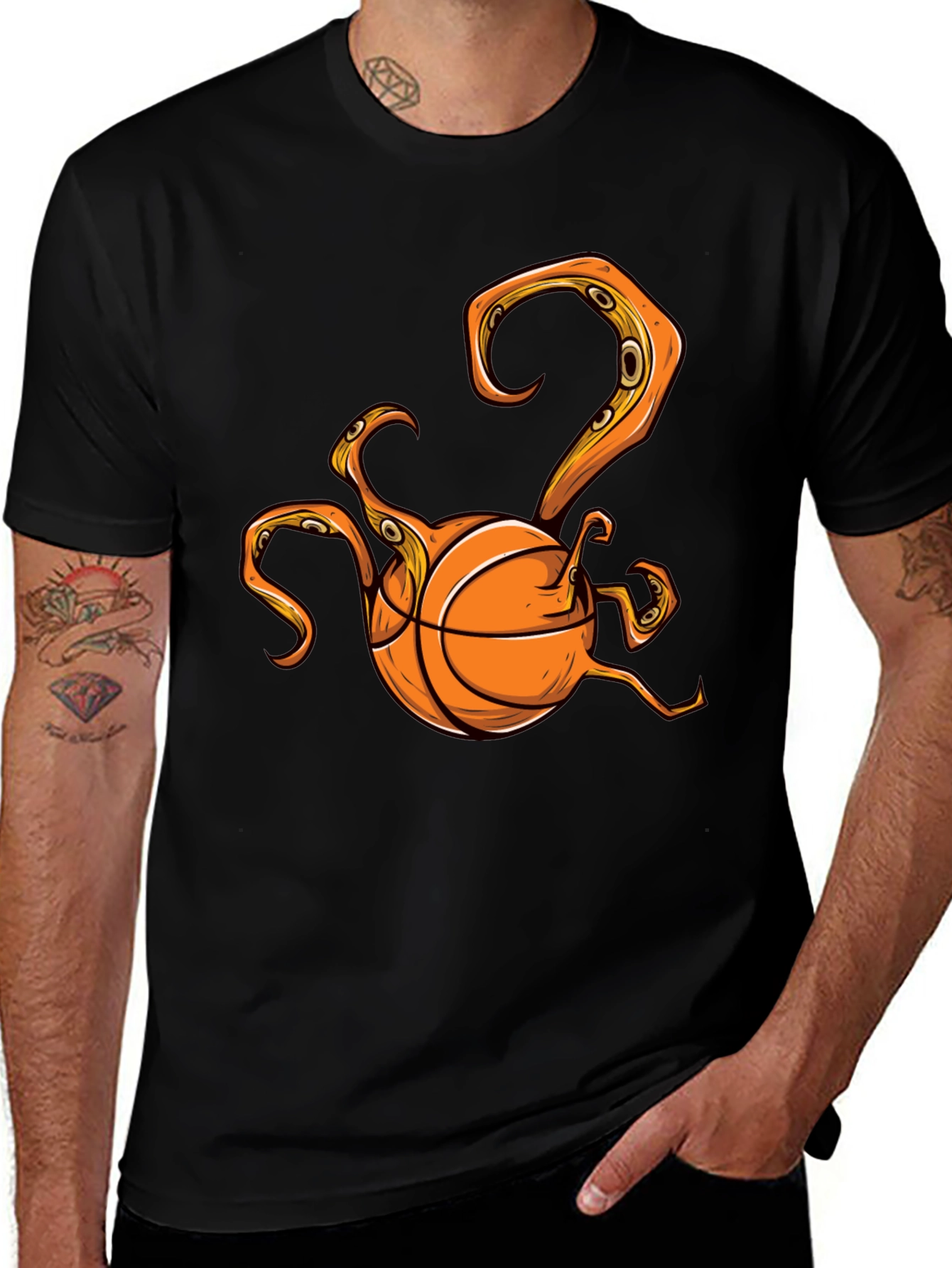 Variant 18 of Flying Spaghetti Monster Basketball T-Shirt