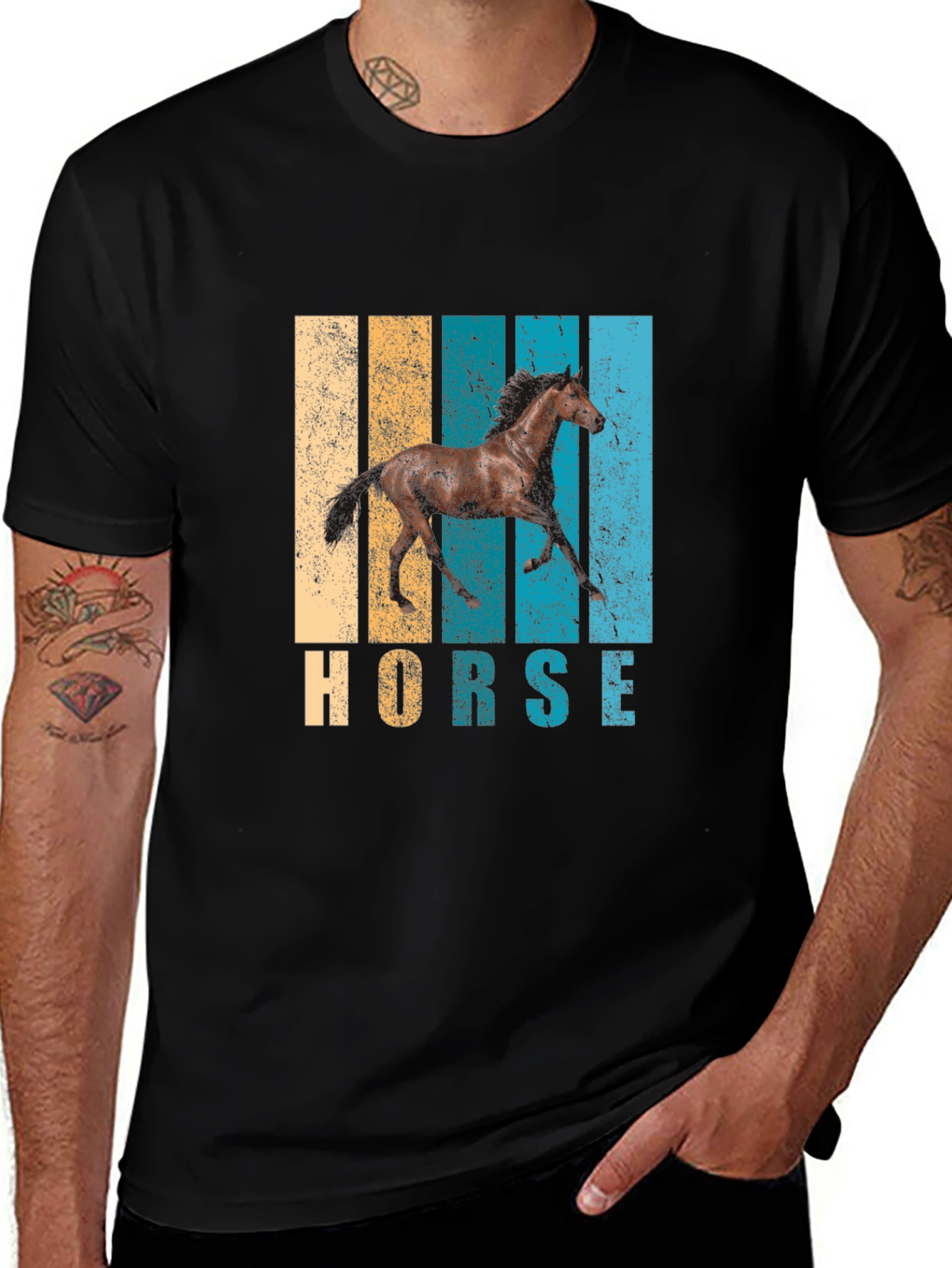 Vintage Horse Graphic Tee - Retro Equestrian Style