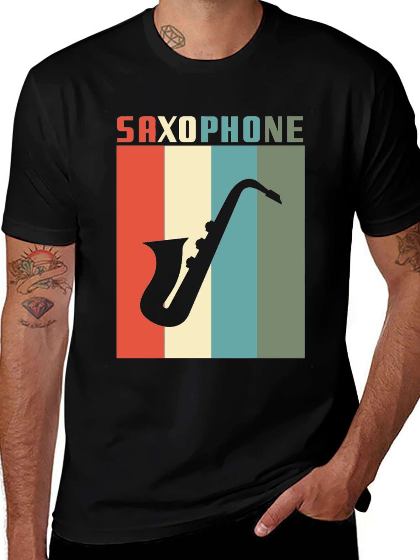 Variant 13 of Retro Saxophone T-Shirt - Vintage Musical Tee