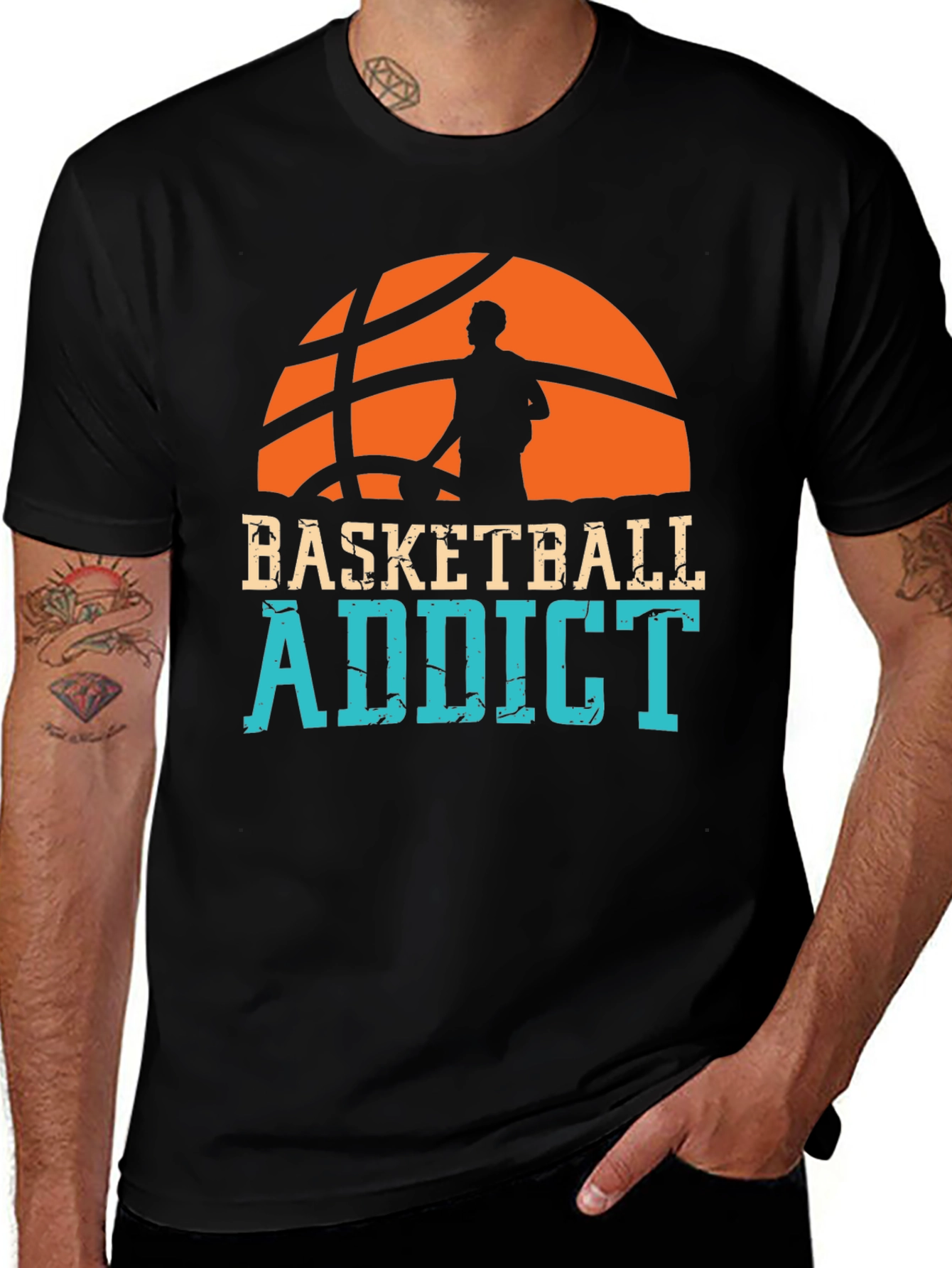 Variant 10 of Basketball Addict Graphic T-Shirt