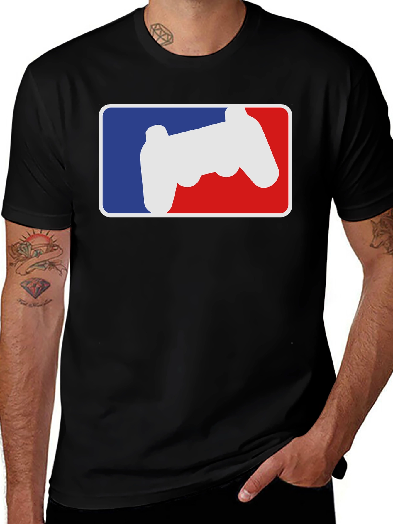 Variant 26 of Gamer Controller Logo T-Shirt - Black