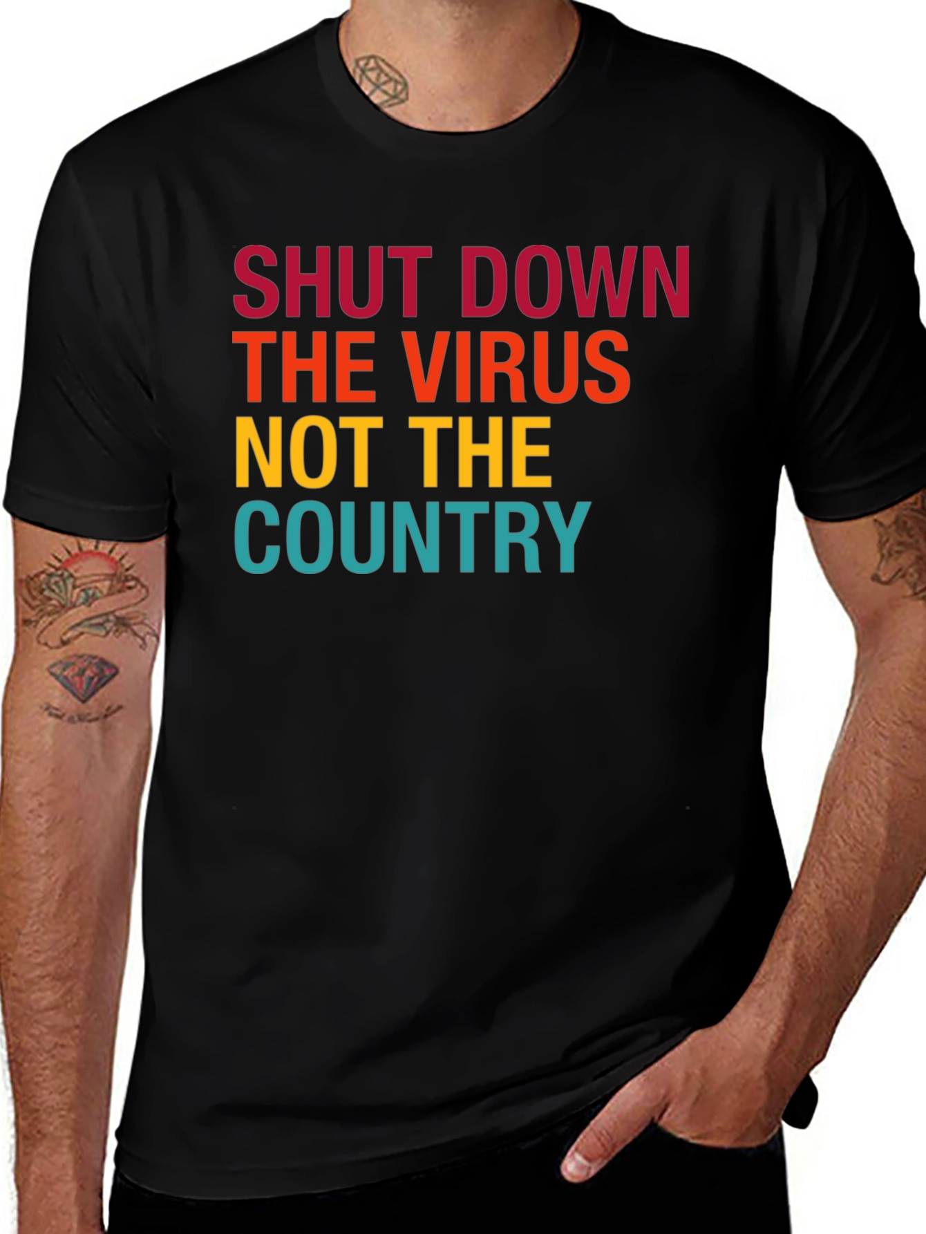 Variant 23 of Shut Down Virus, Not Country Graphic Tee