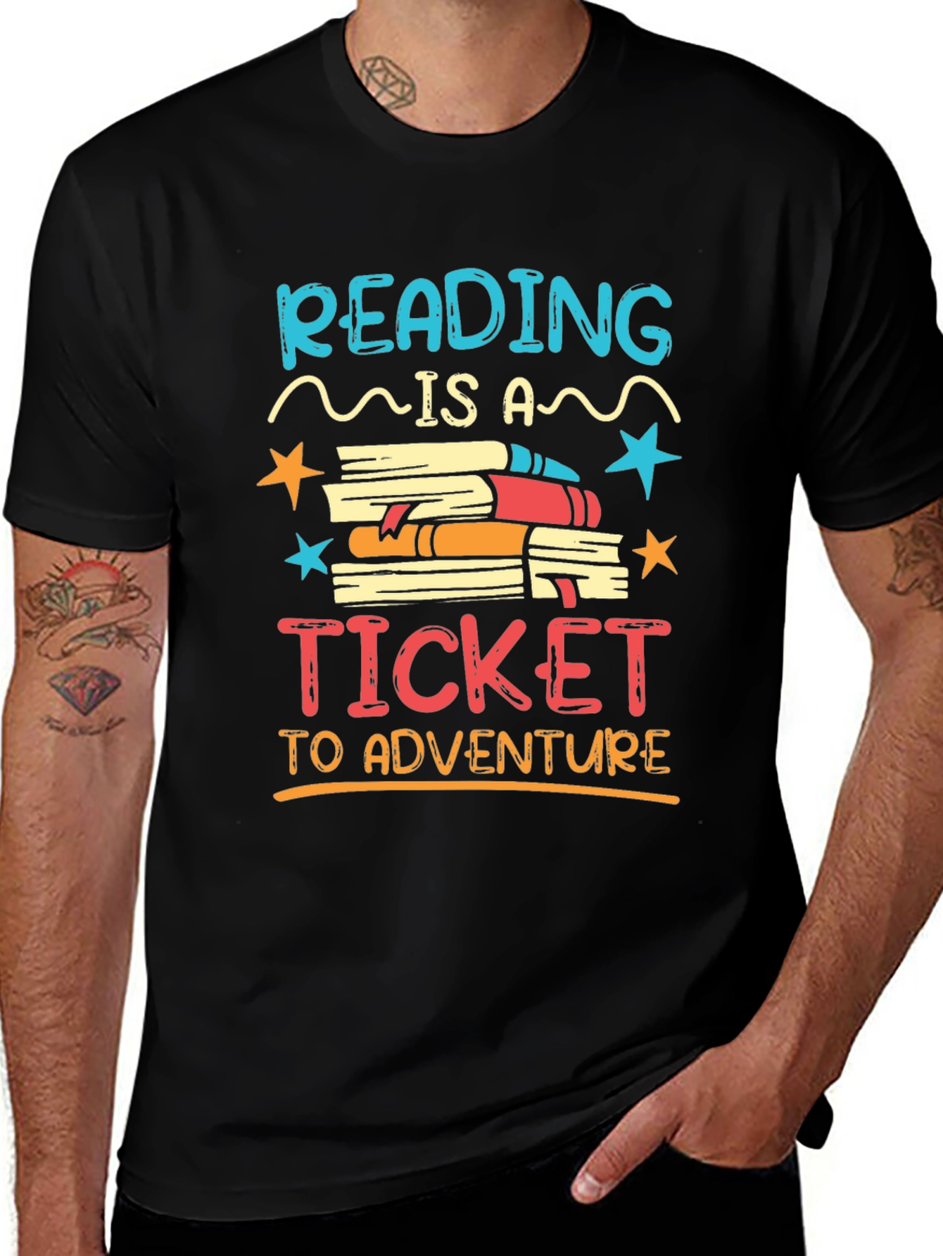 Variant 25 of Reading is a Ticket to Adventure Graphic Tee