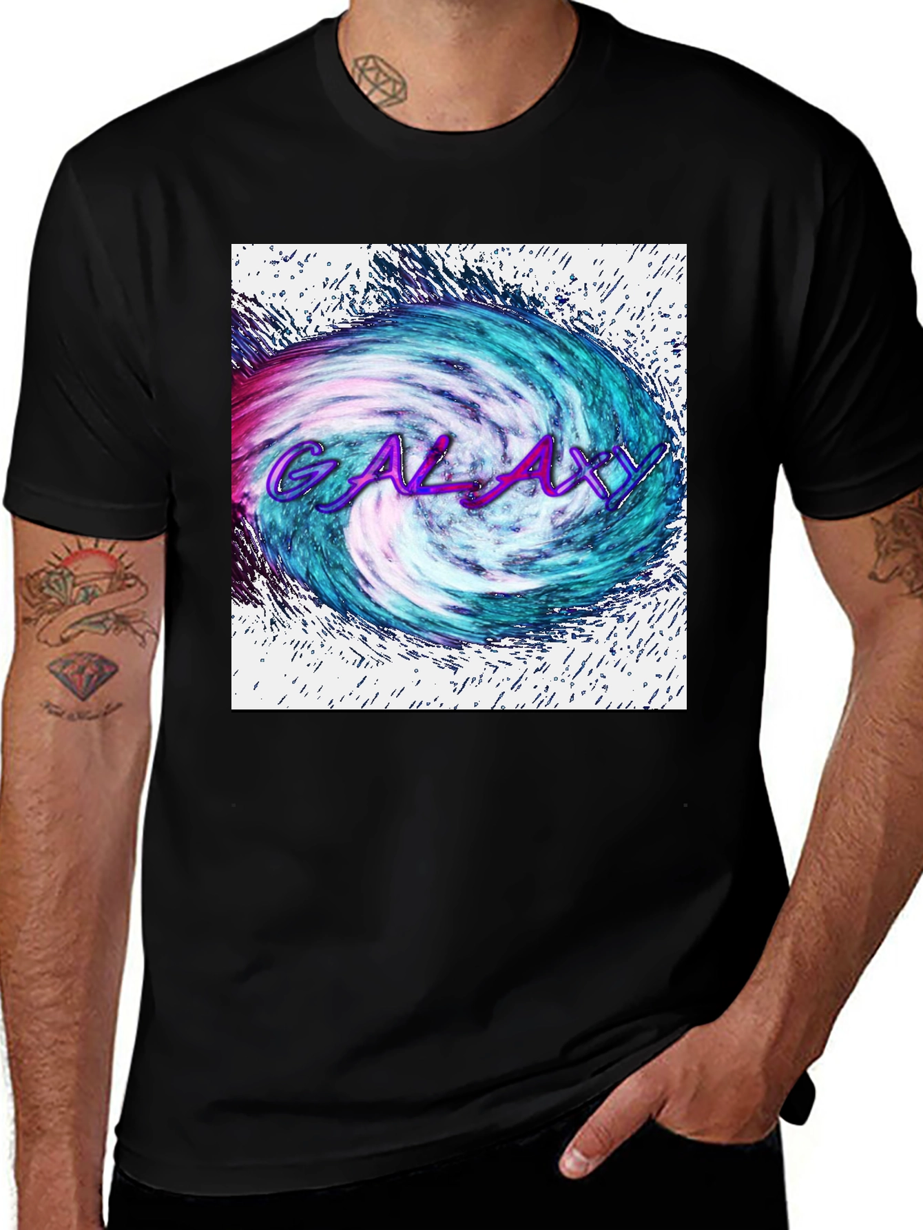 Variant 8 of Galaxy Graphic Tee - Black Cotton Blend