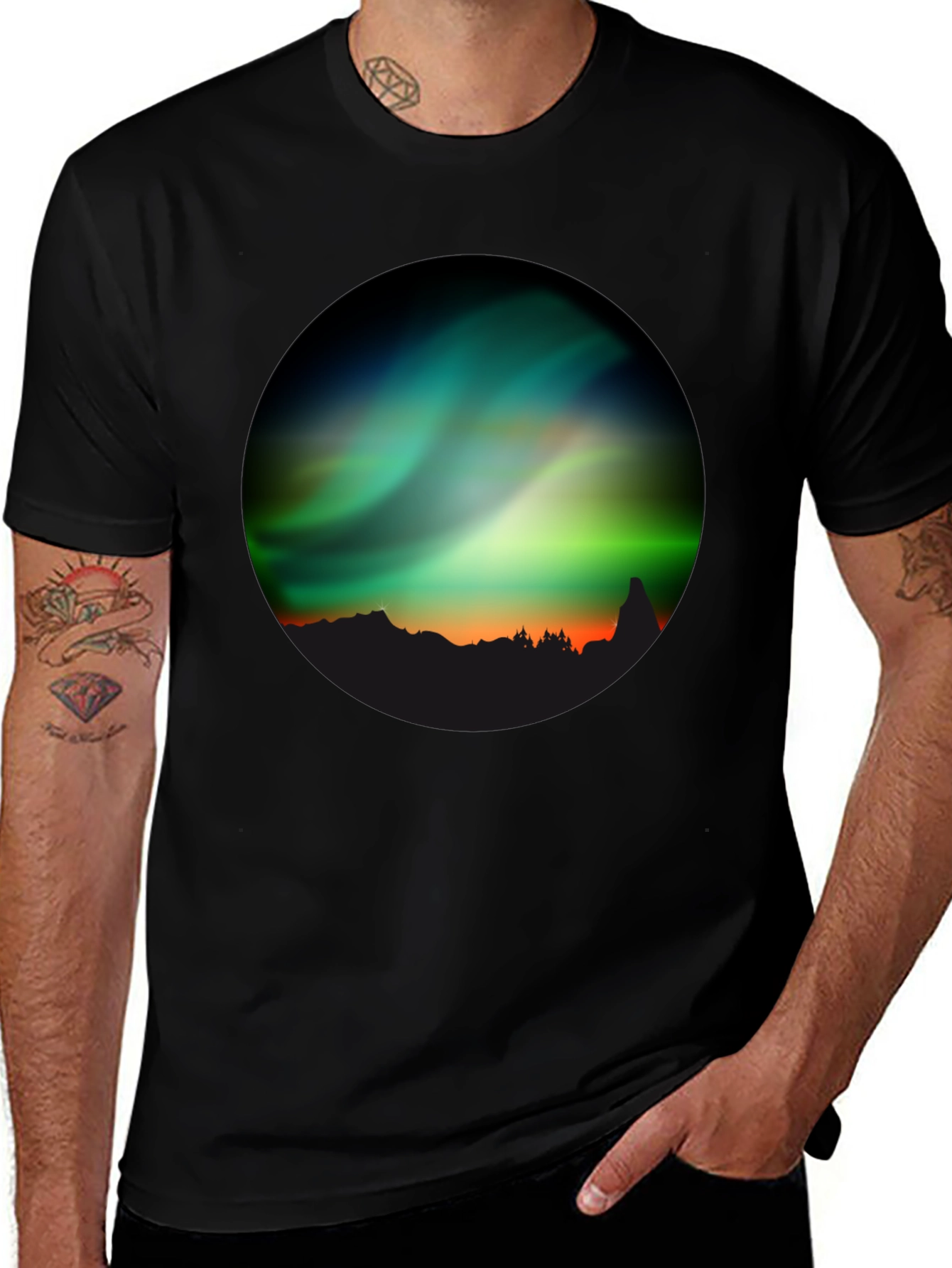 Variant 12 of Aurora Borealis Graphic Tee