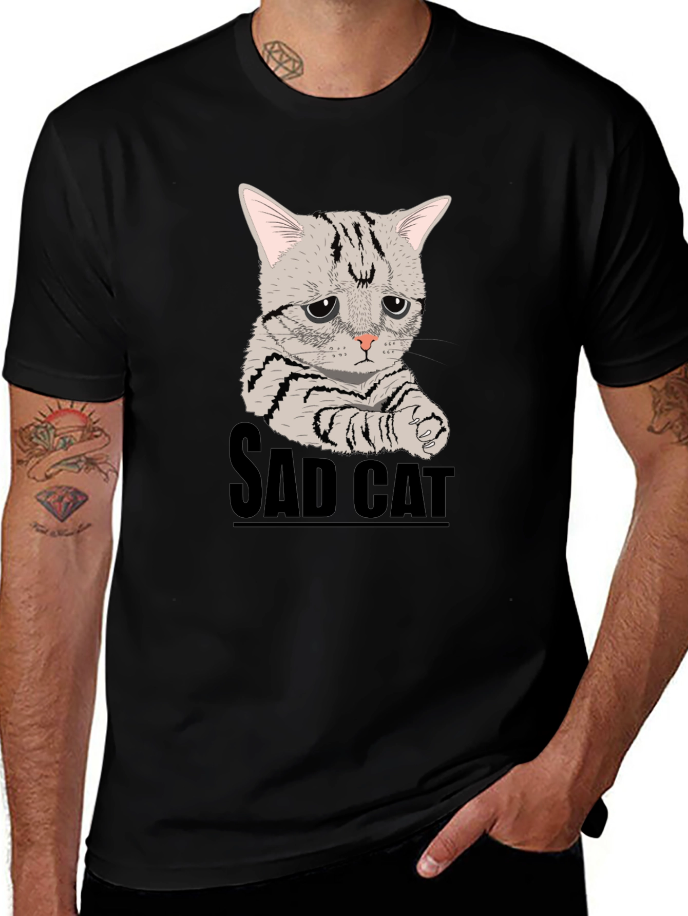 Variant 24 of Sad Cat T-Shirt | Unisex Graphic Tee