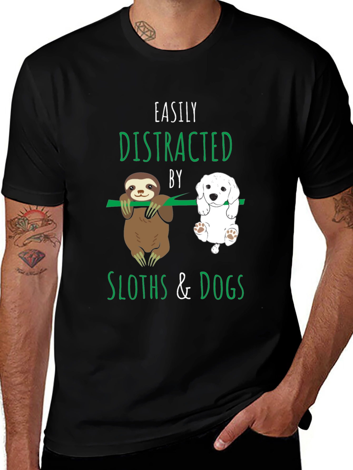 Variant 9 of Easily Distracted By Sloths & Dogs T-Shirt