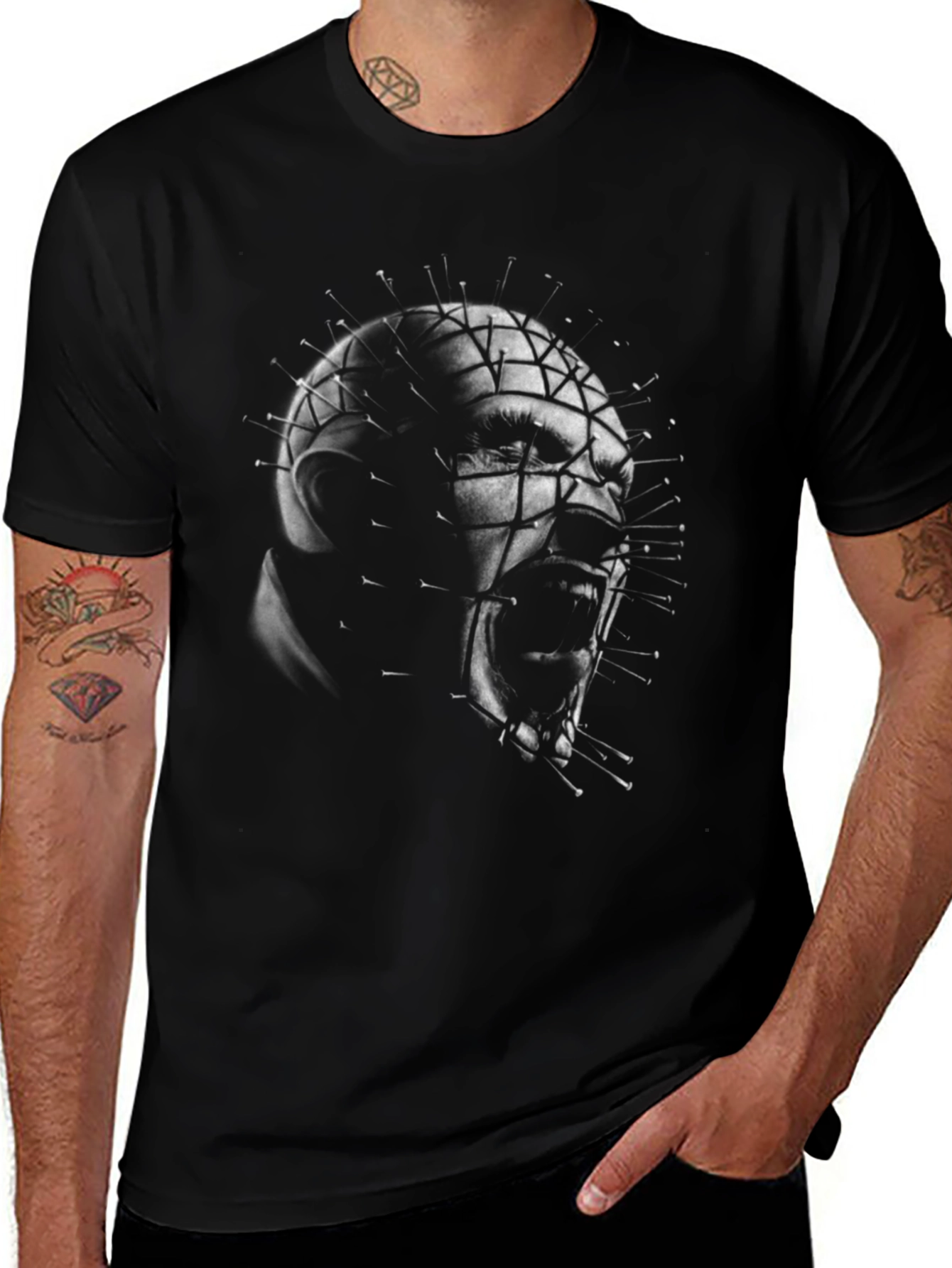 Variant 11 of Horror Movie T-Shirt - Pinhead Graphic Print