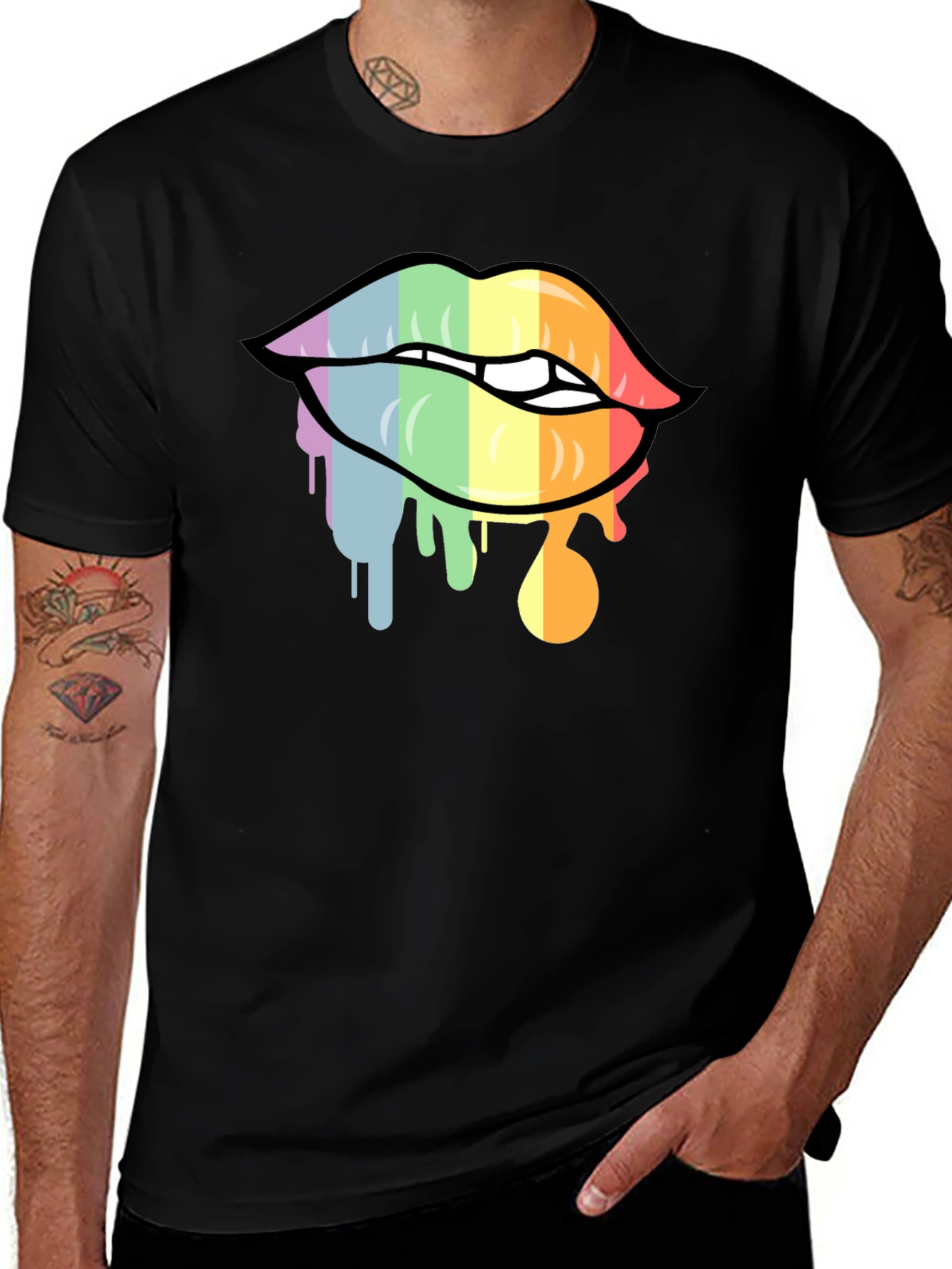 Variant 30 of Rainbow Lips Graphic Tee